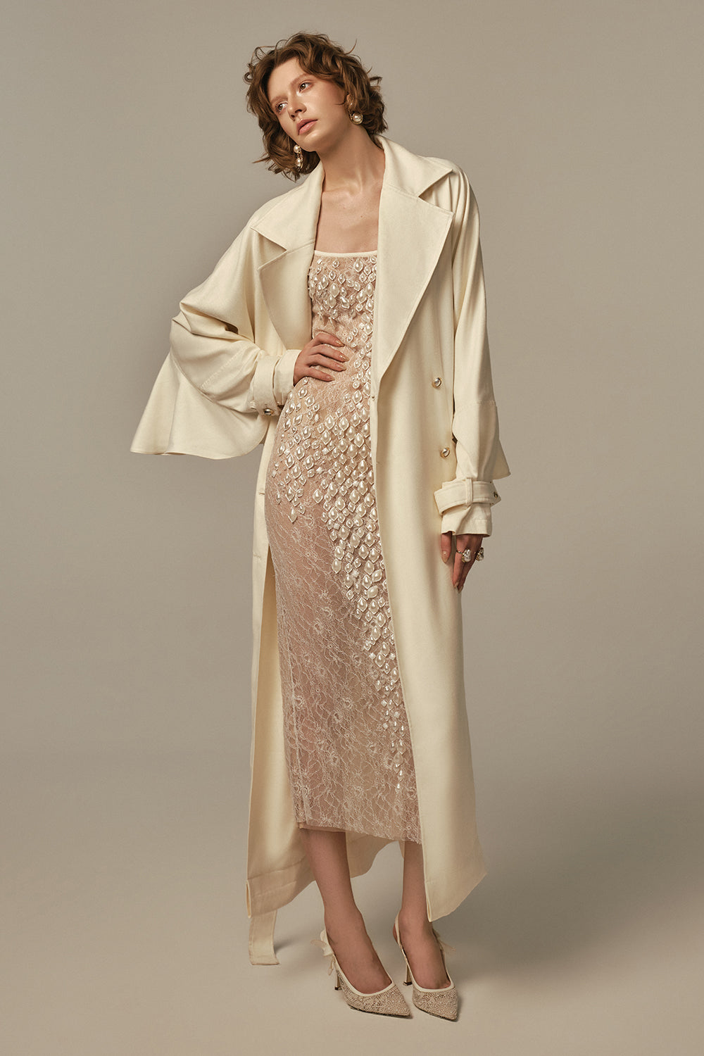 Aile Bell Sleeve Trench Coat