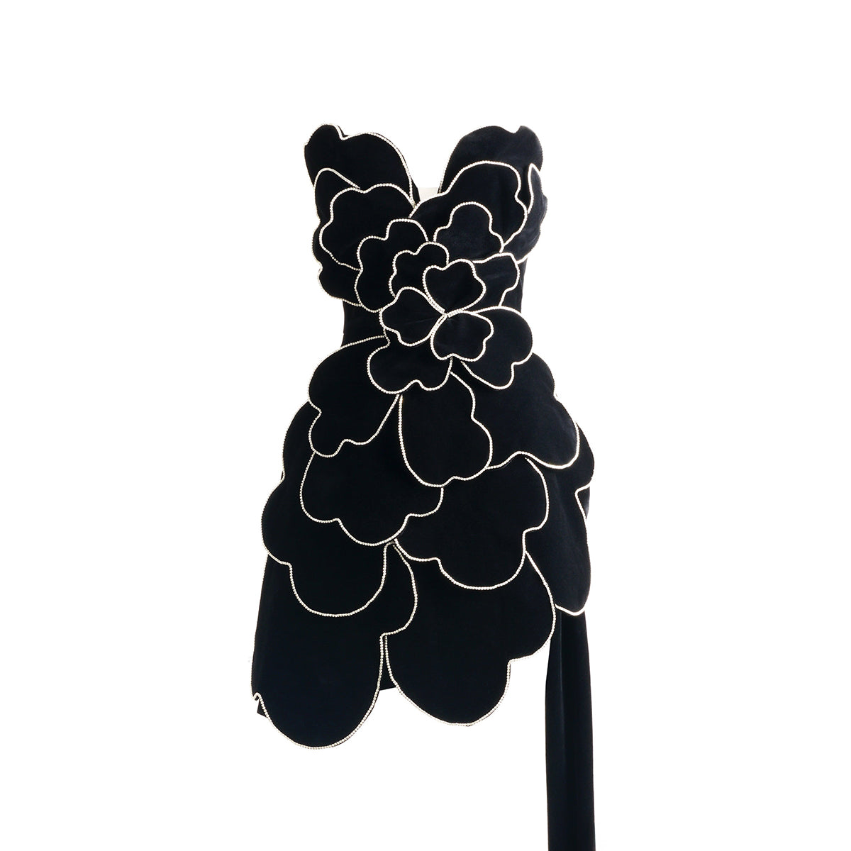 Piper Asymmetric Floral Velvet Mini Dress