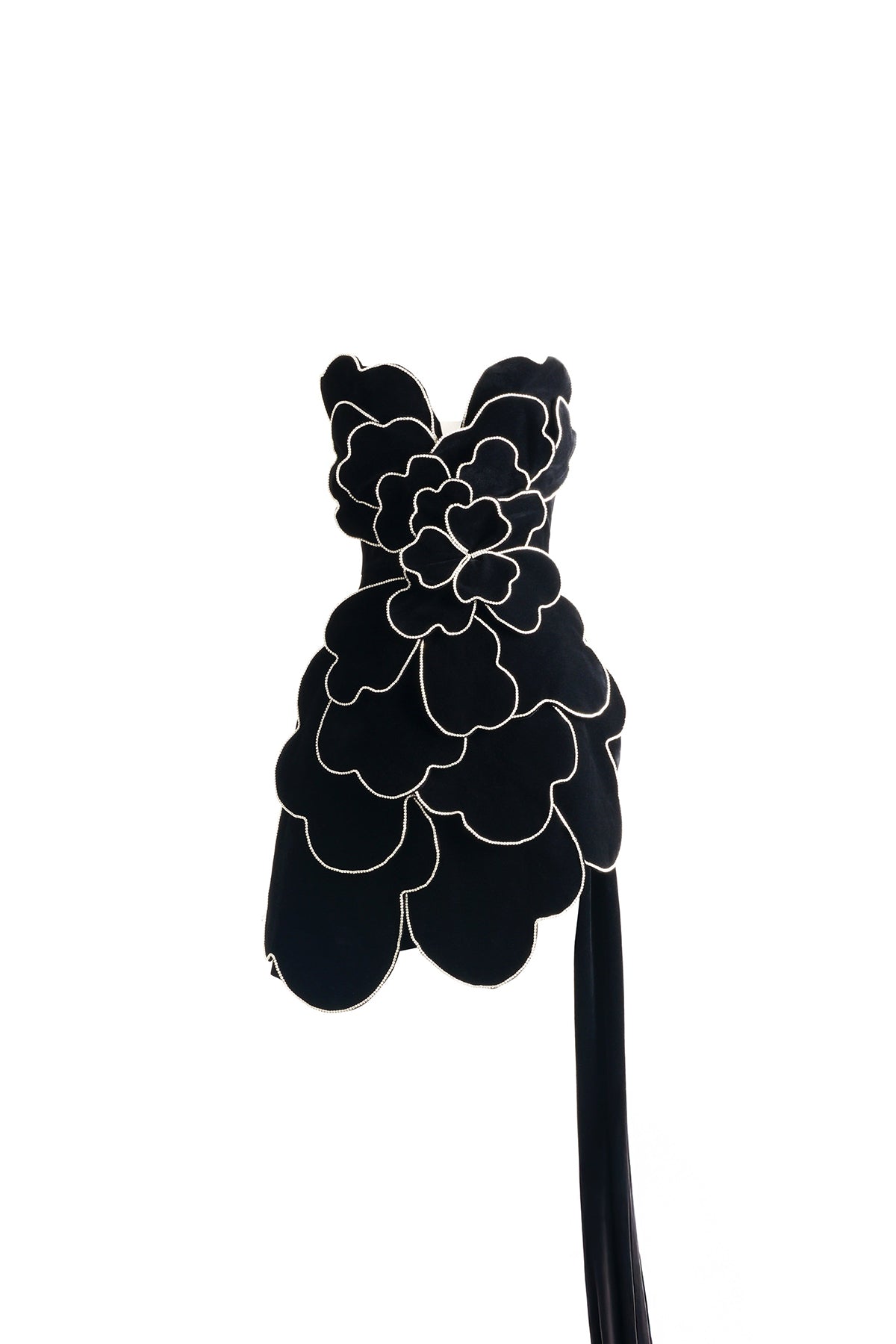 Piper Asymmetric Floral Velvet Mini Dress