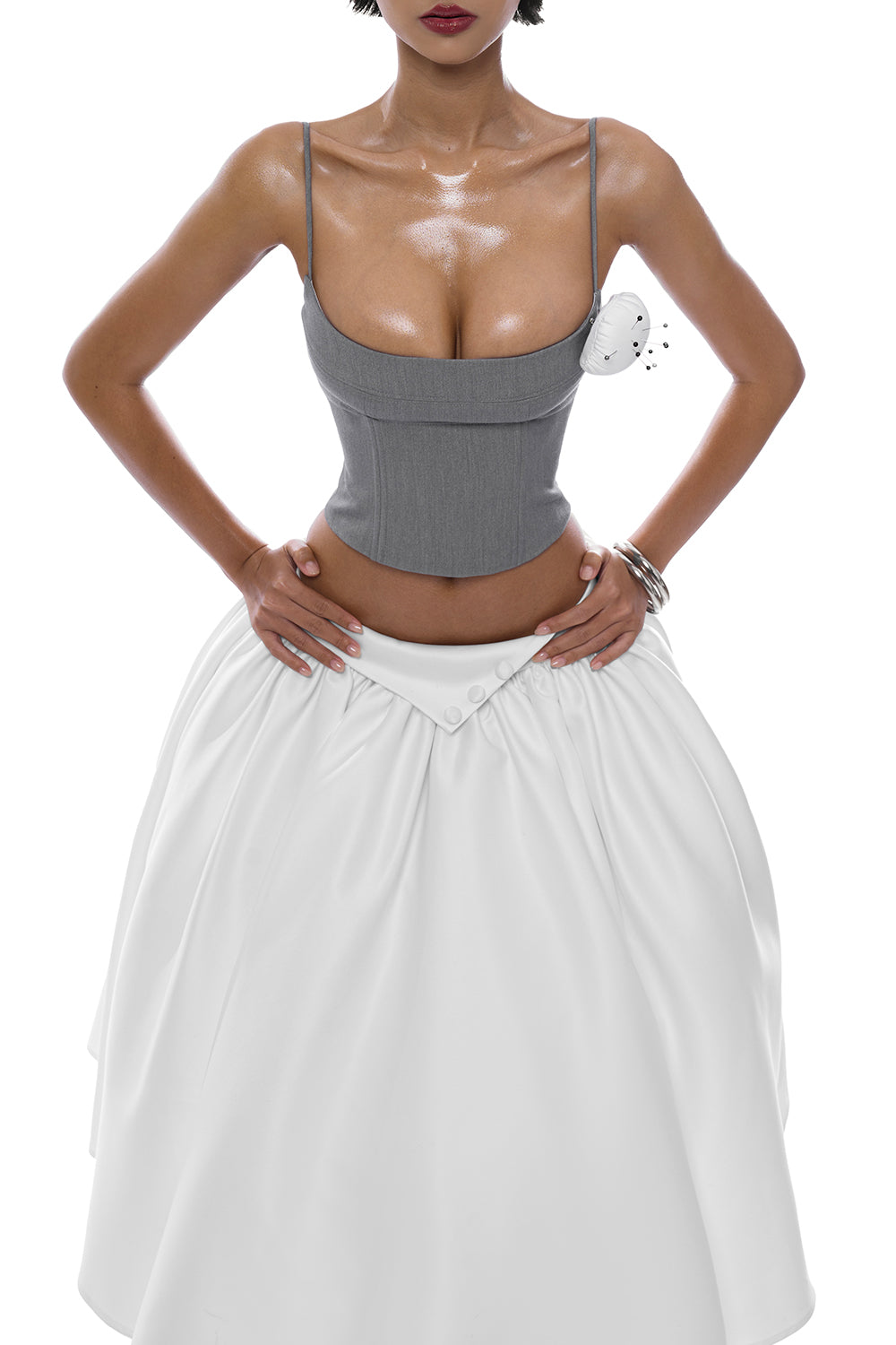 Pie A-line Button Skirt