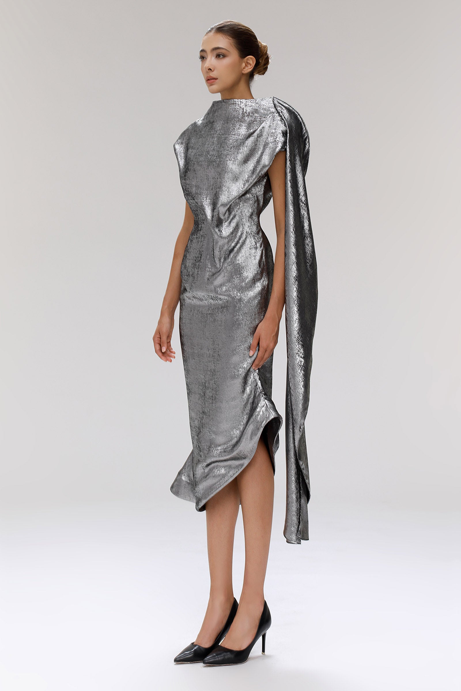 Selenophile Draped Midi Dress