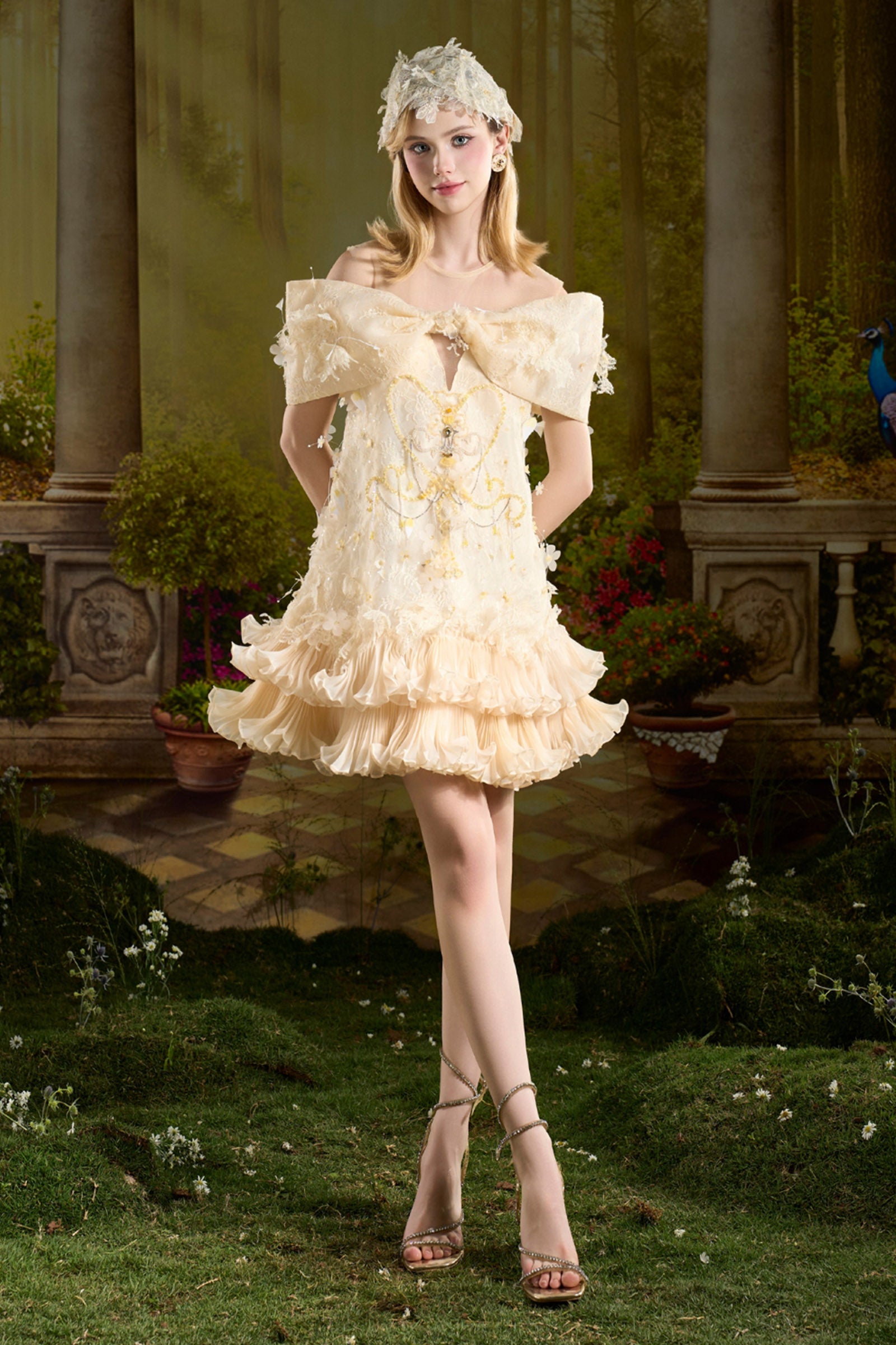 Women's Vivian Babydoll Ribbon Mini Dress XS/S/M/L/XL/Customize