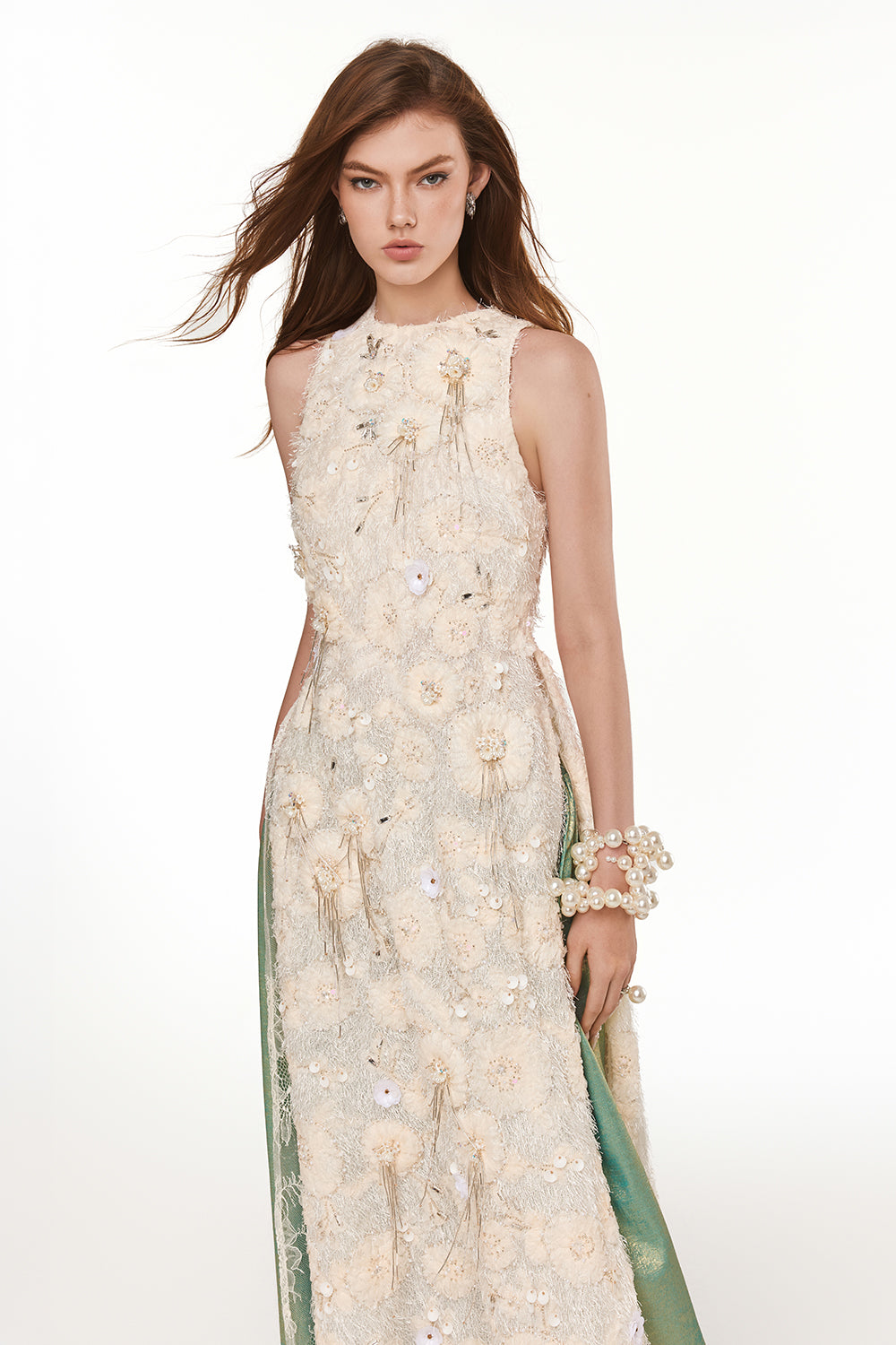 Lamé Applique Ao Dai Set