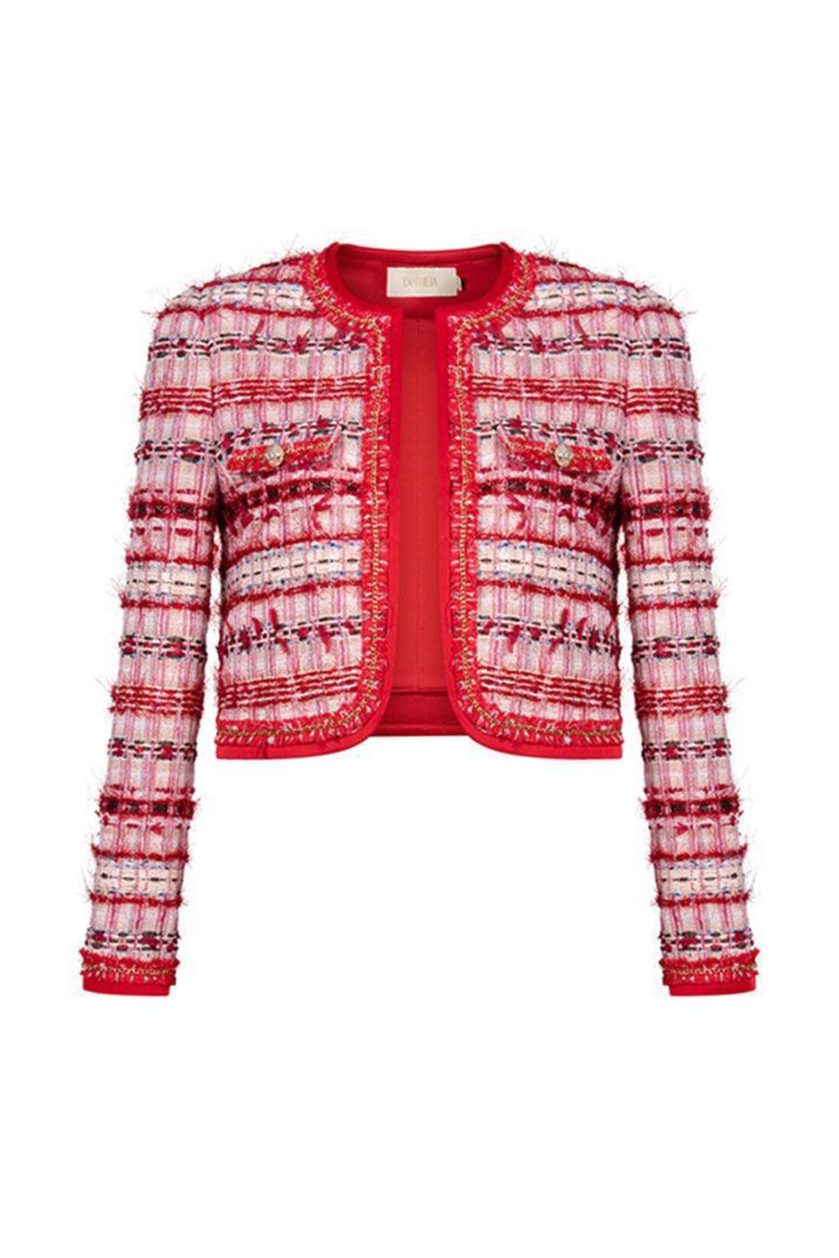 Judy Cropped Long Sleeved Tweed Jacket