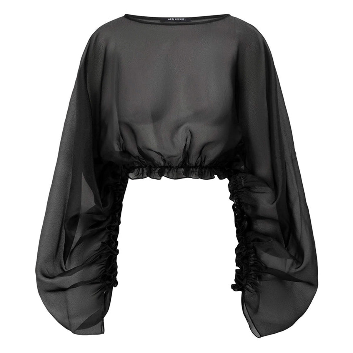 Moon Cropped Batwing Sleeved Georgette Top