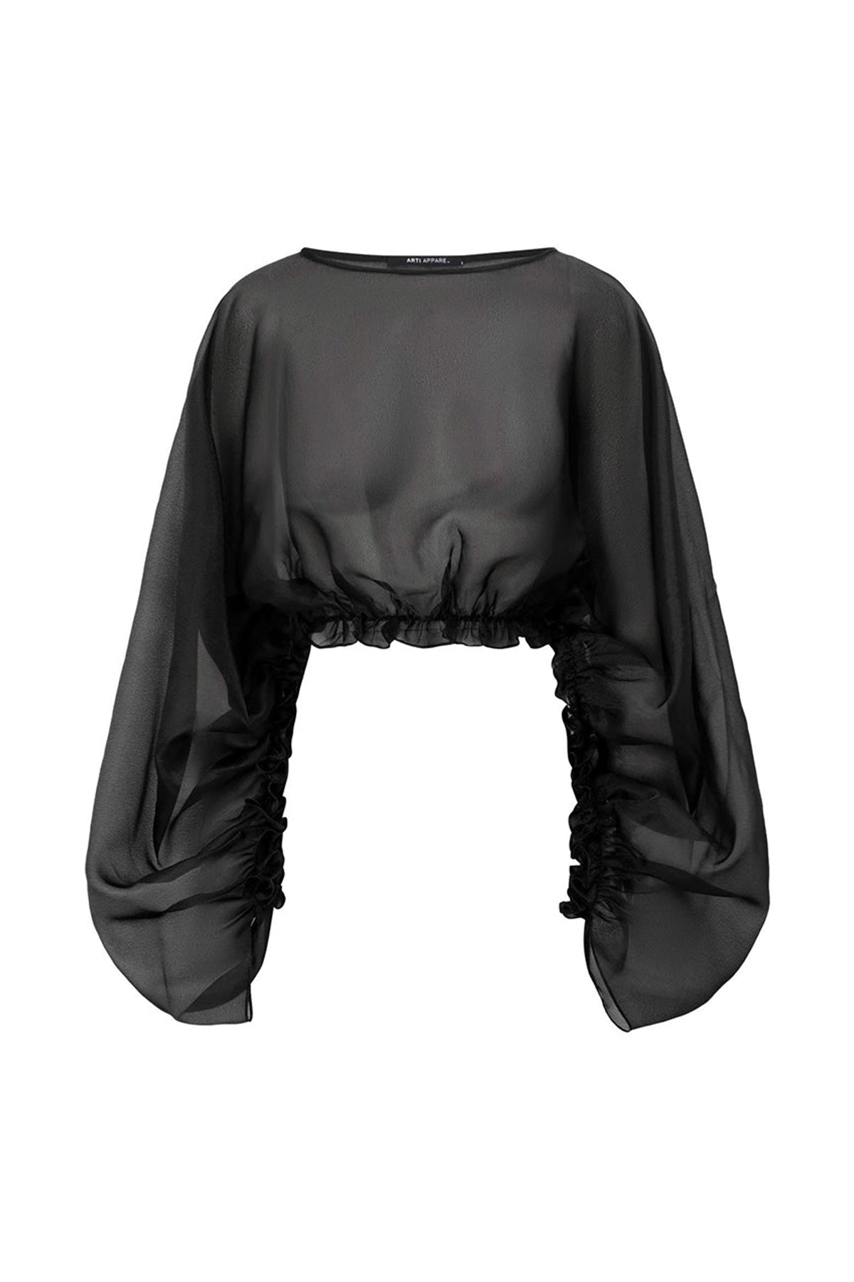 Moon Cropped Batwing Sleeved Georgette Top