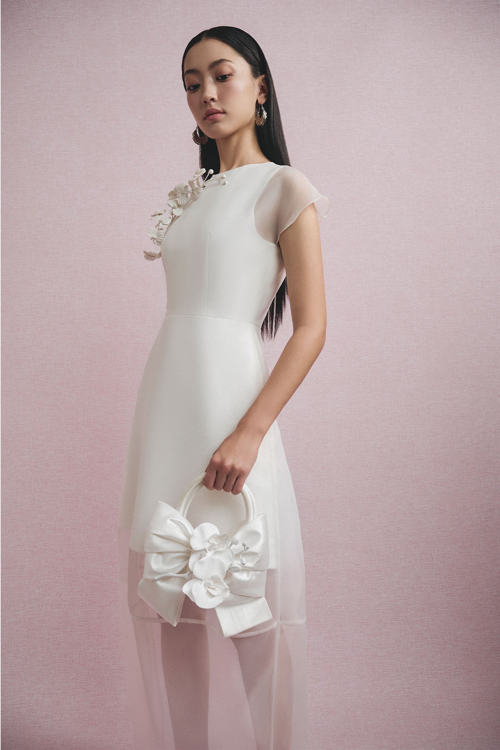 Assian Applique Midi Dress