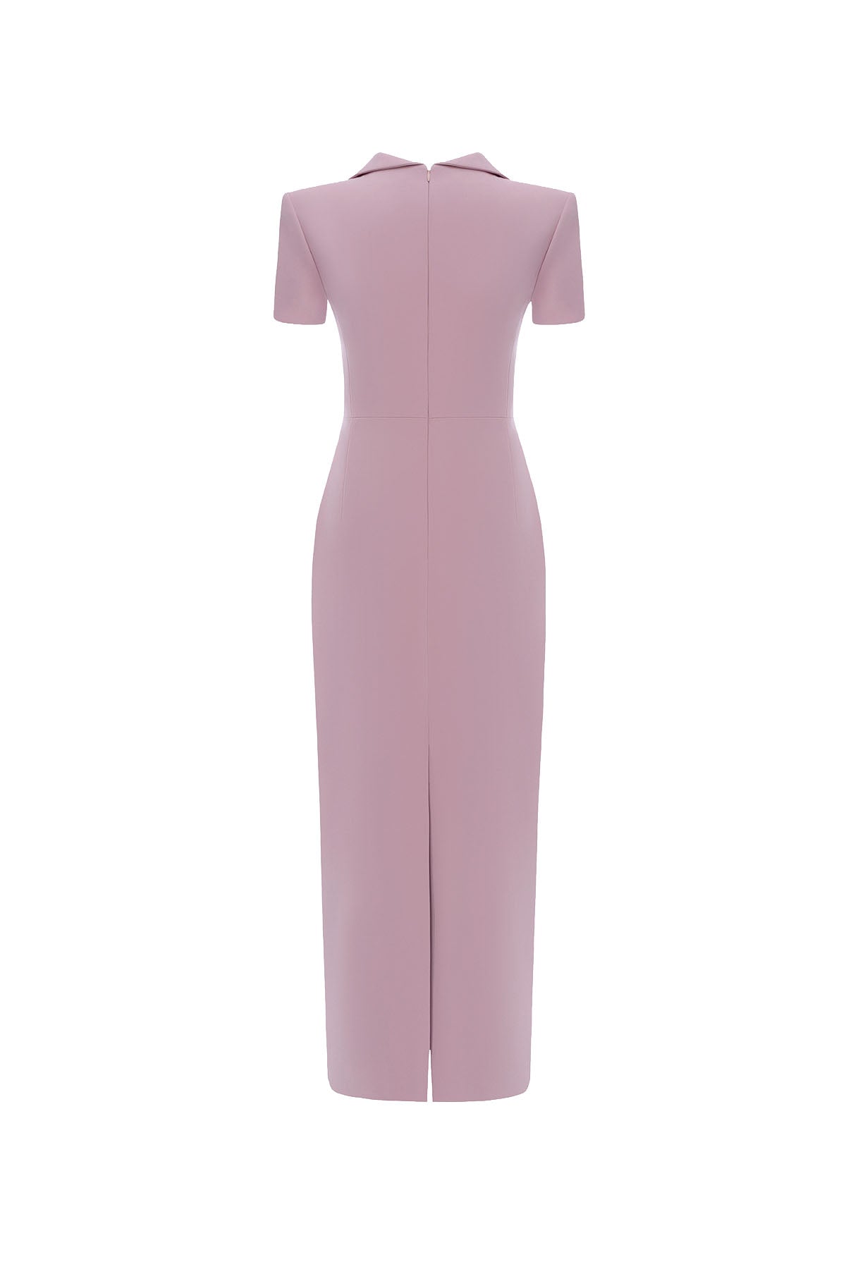 Nimes Pencil High Neck Crepe Midi Dress