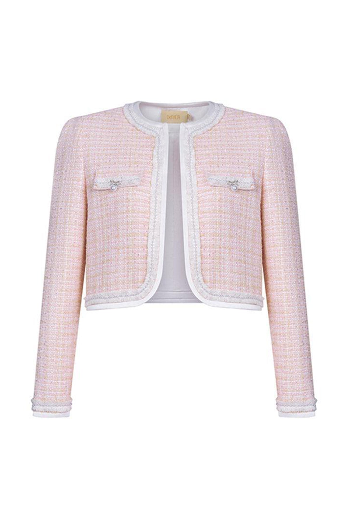Judy Cropped Long Sleeved Tweed Jacket