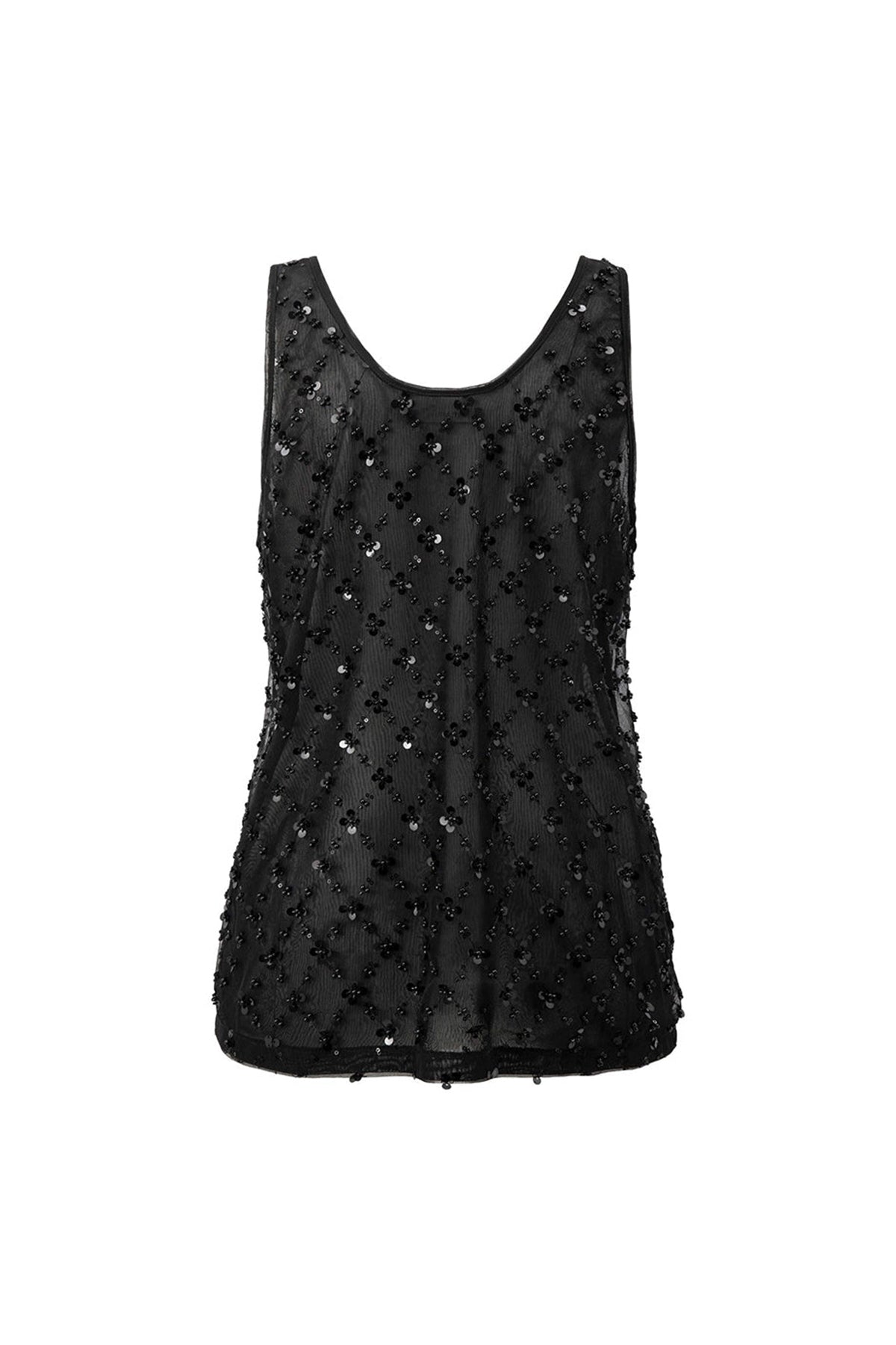 Maris Straight Scoop Neck Tulle Top