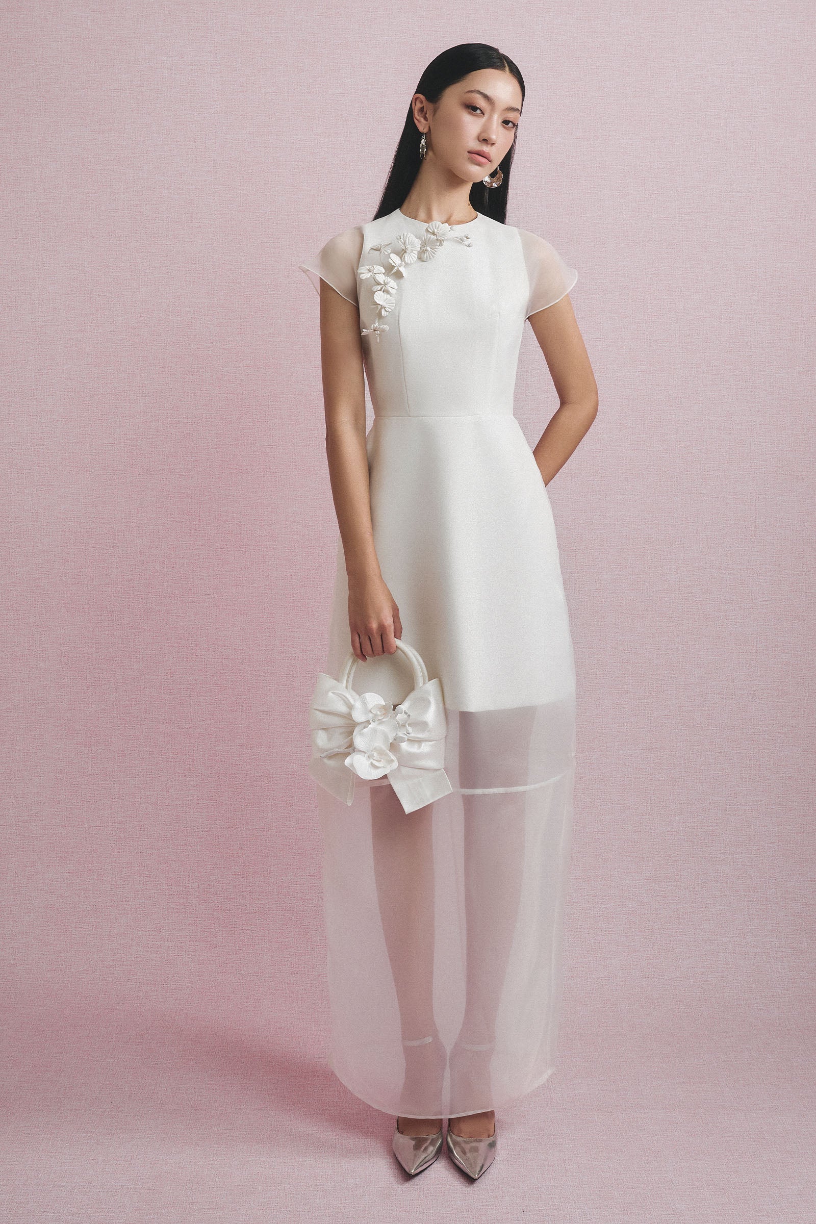 Assian Applique Midi Dress