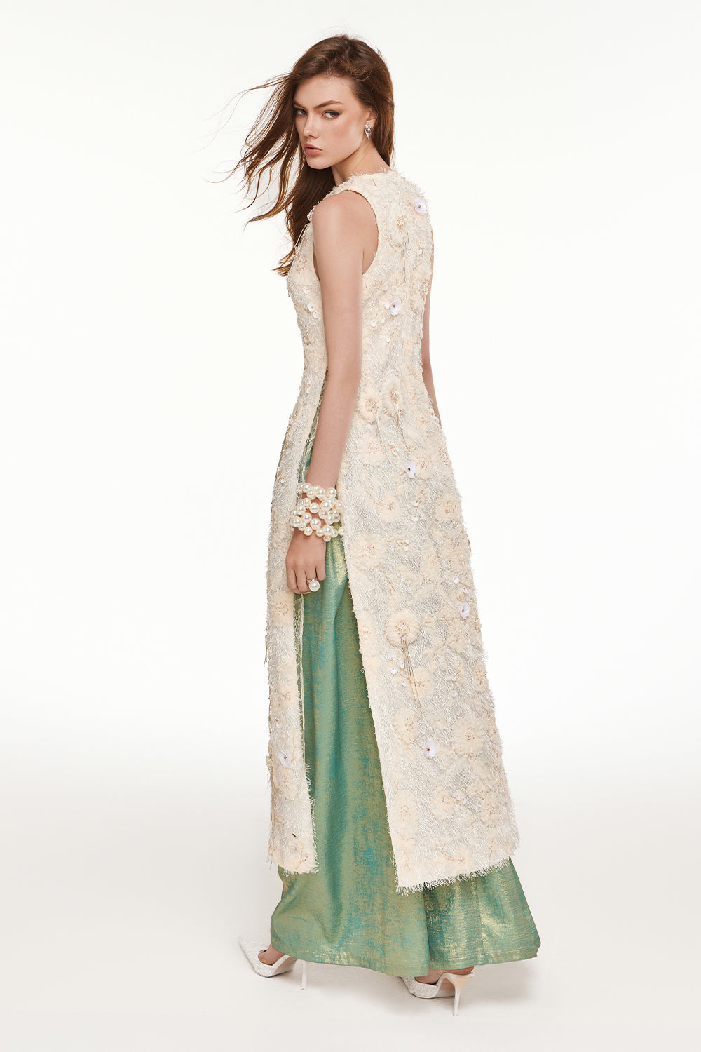 Lamé Applique Ao Dai Set