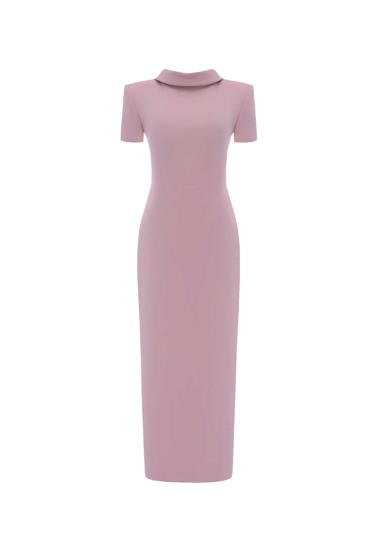 Nimes Pencil High Neck Crepe Midi Dress