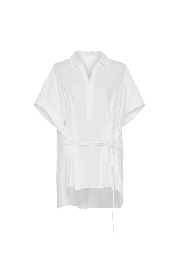 Russell Asymmetric Wide Sleeved Poplin Top