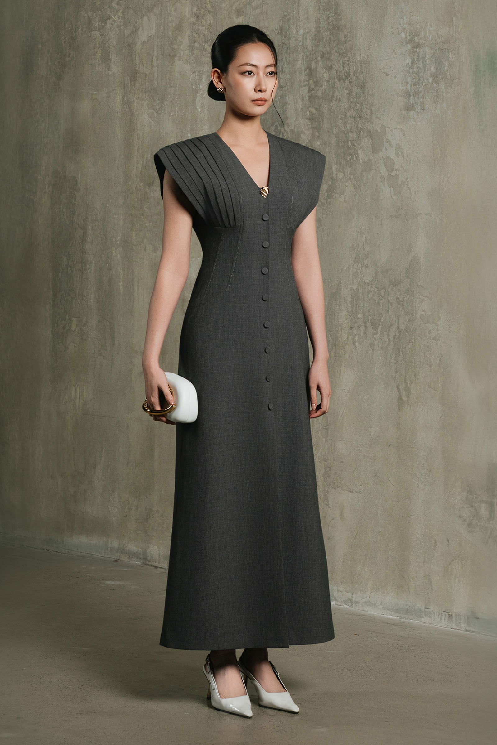 The Undertow Pin Tuck Maxi Dress