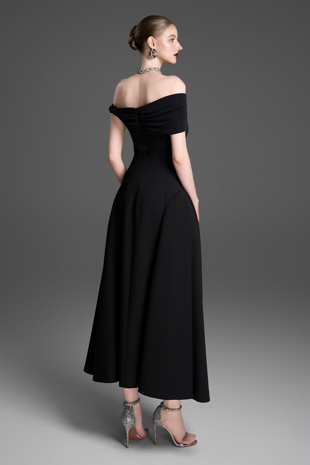 Aurelia Off-Shoulder Draped Midi Dress