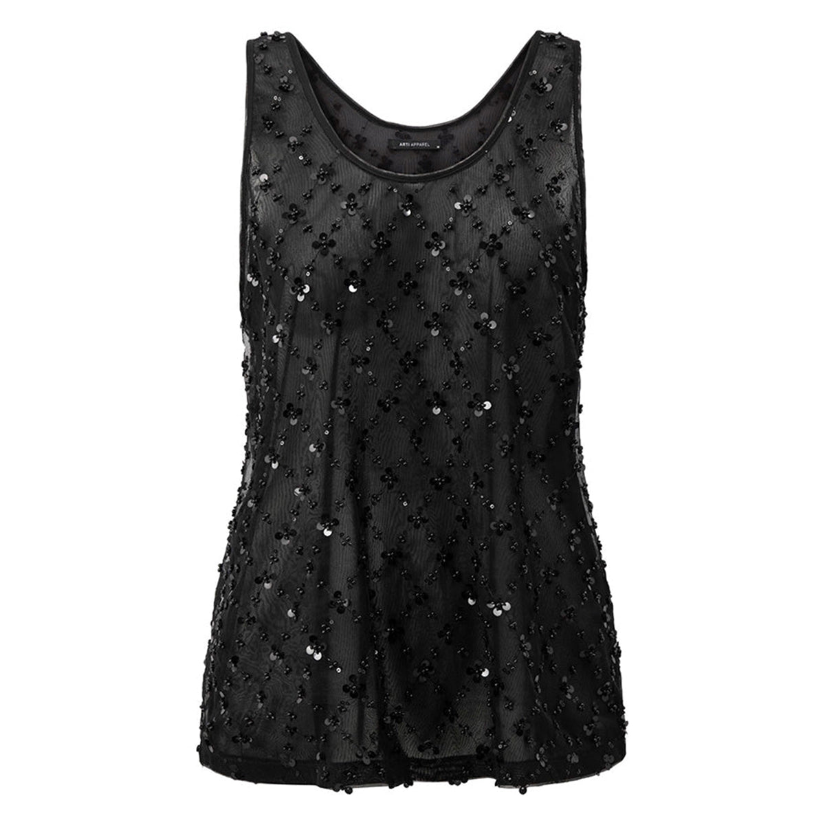 Maris Straight Scoop Neck Tulle Top