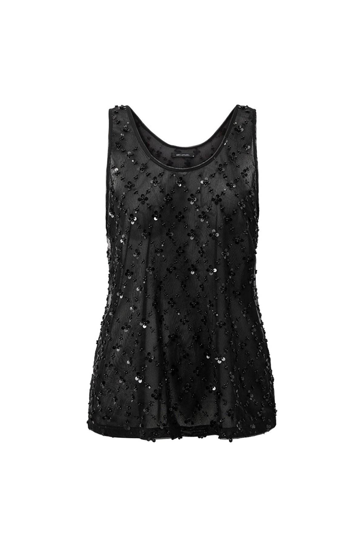 Maris Straight Scoop Neck Tulle Top