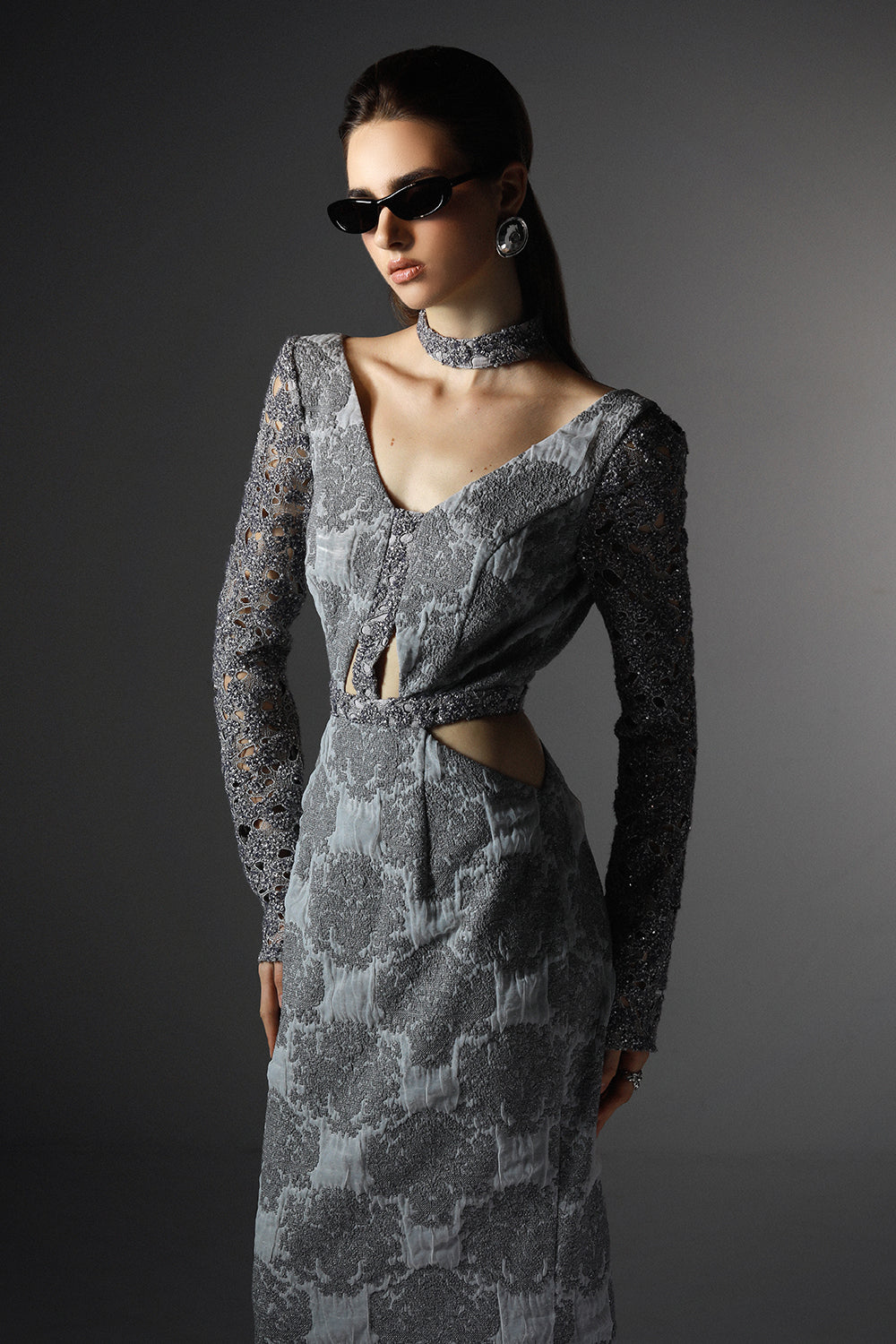 Eminence Choker Neck Maxi Dress