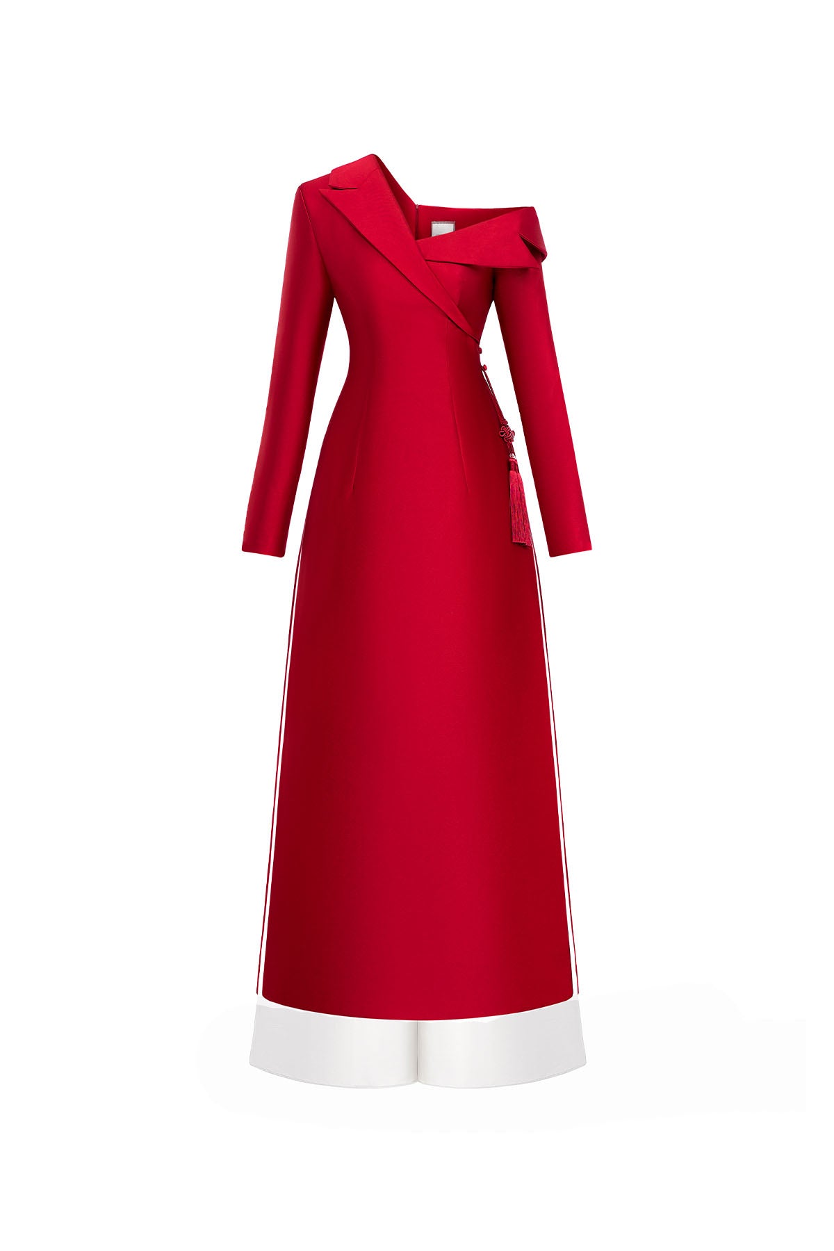 Nghien Hy Asymmetric Neck Ao Dai
