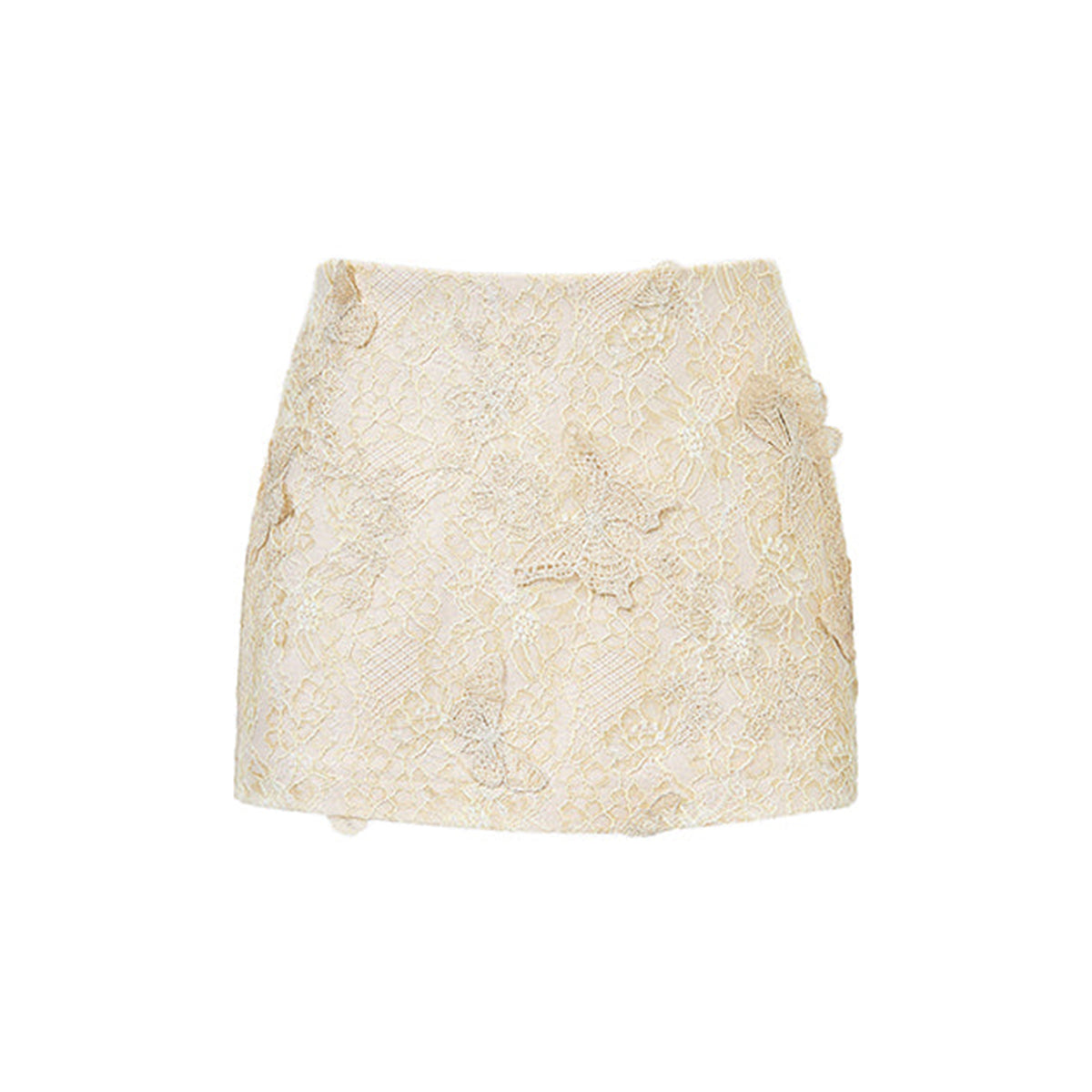 Butterfly Reverie A-line Embroidered Tulle Mini Skort
