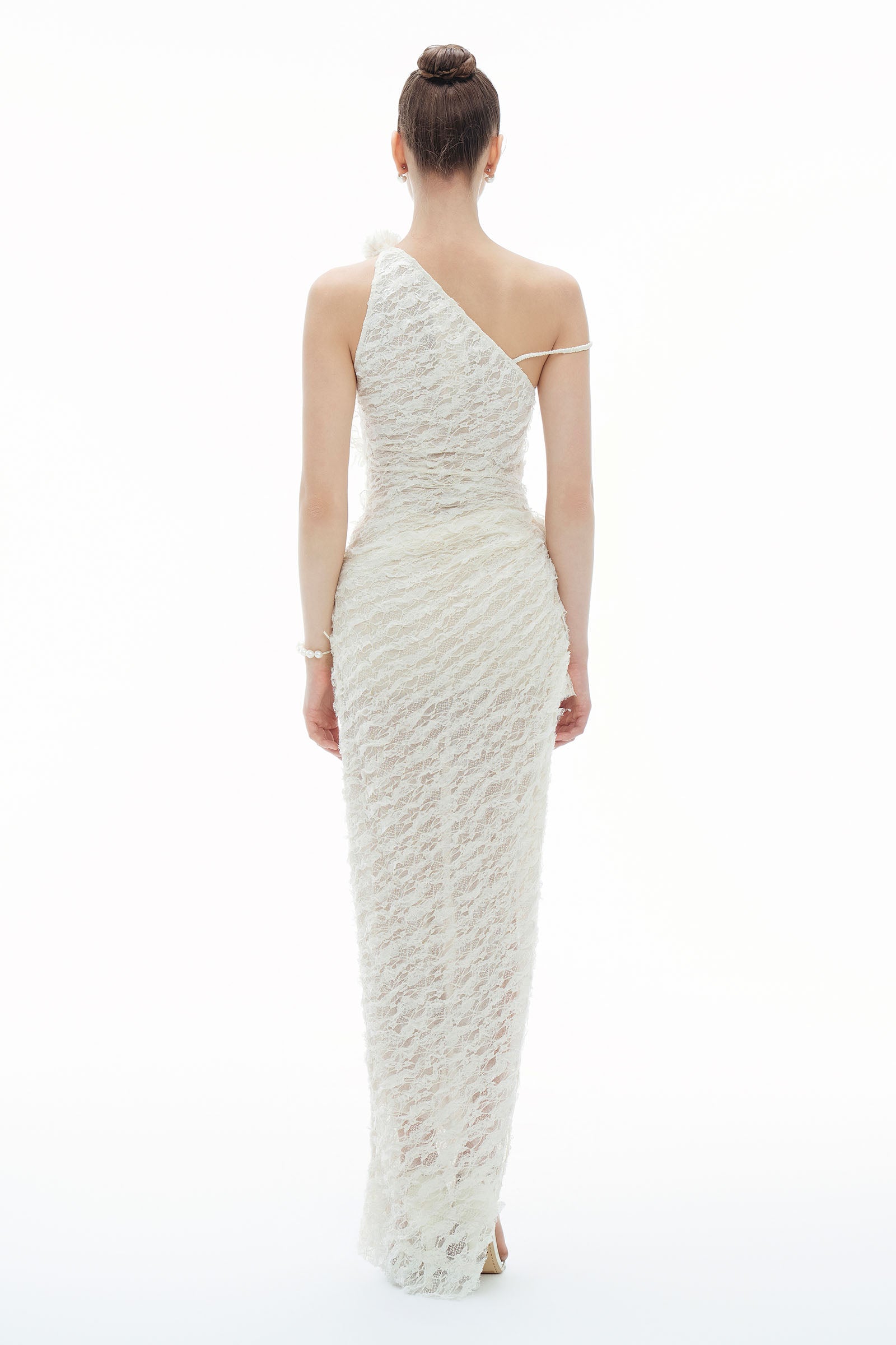 Beatrice One Shoulder Maxi Dress White / L