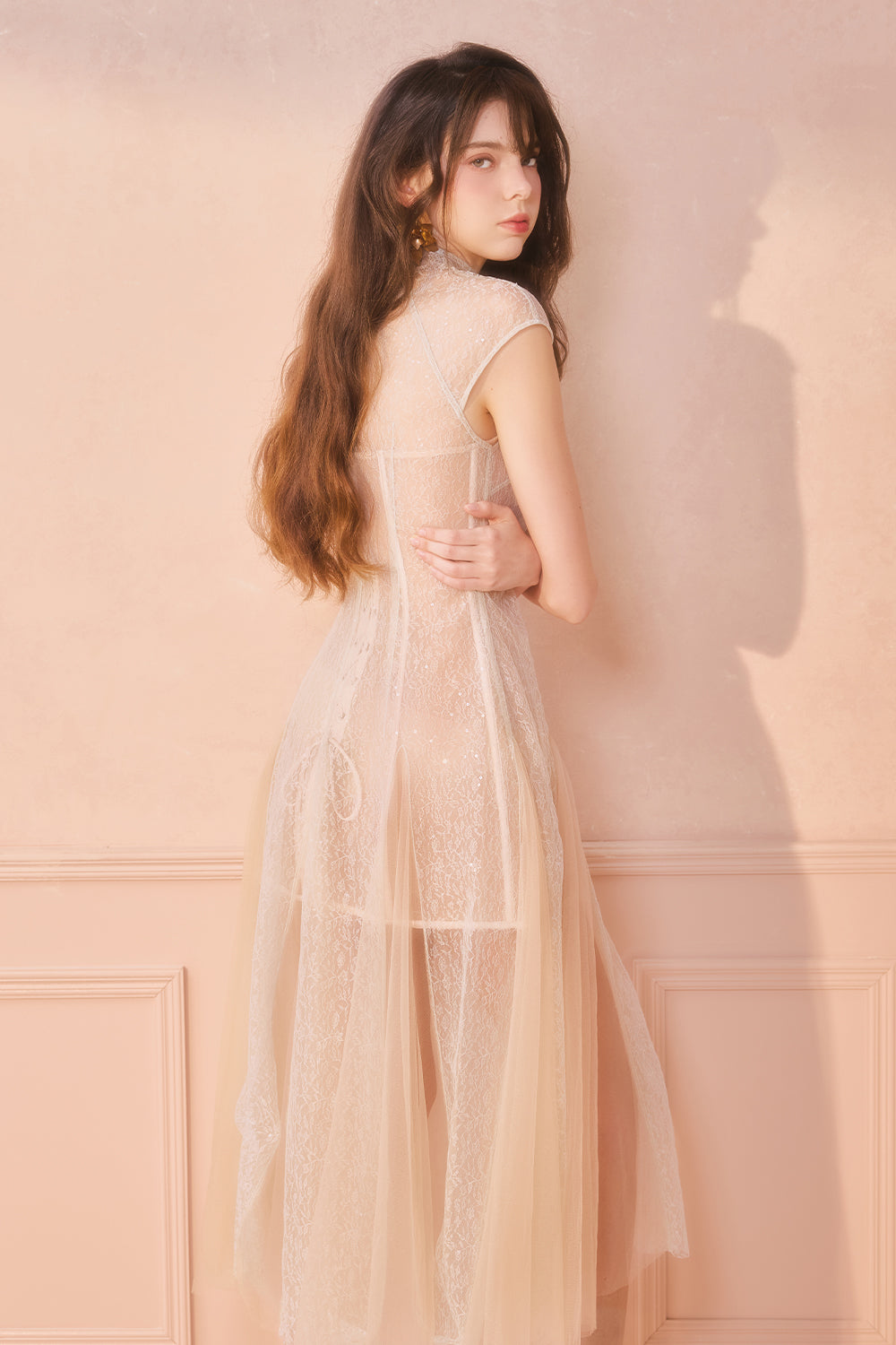 Amelie High Neck Midi Dress