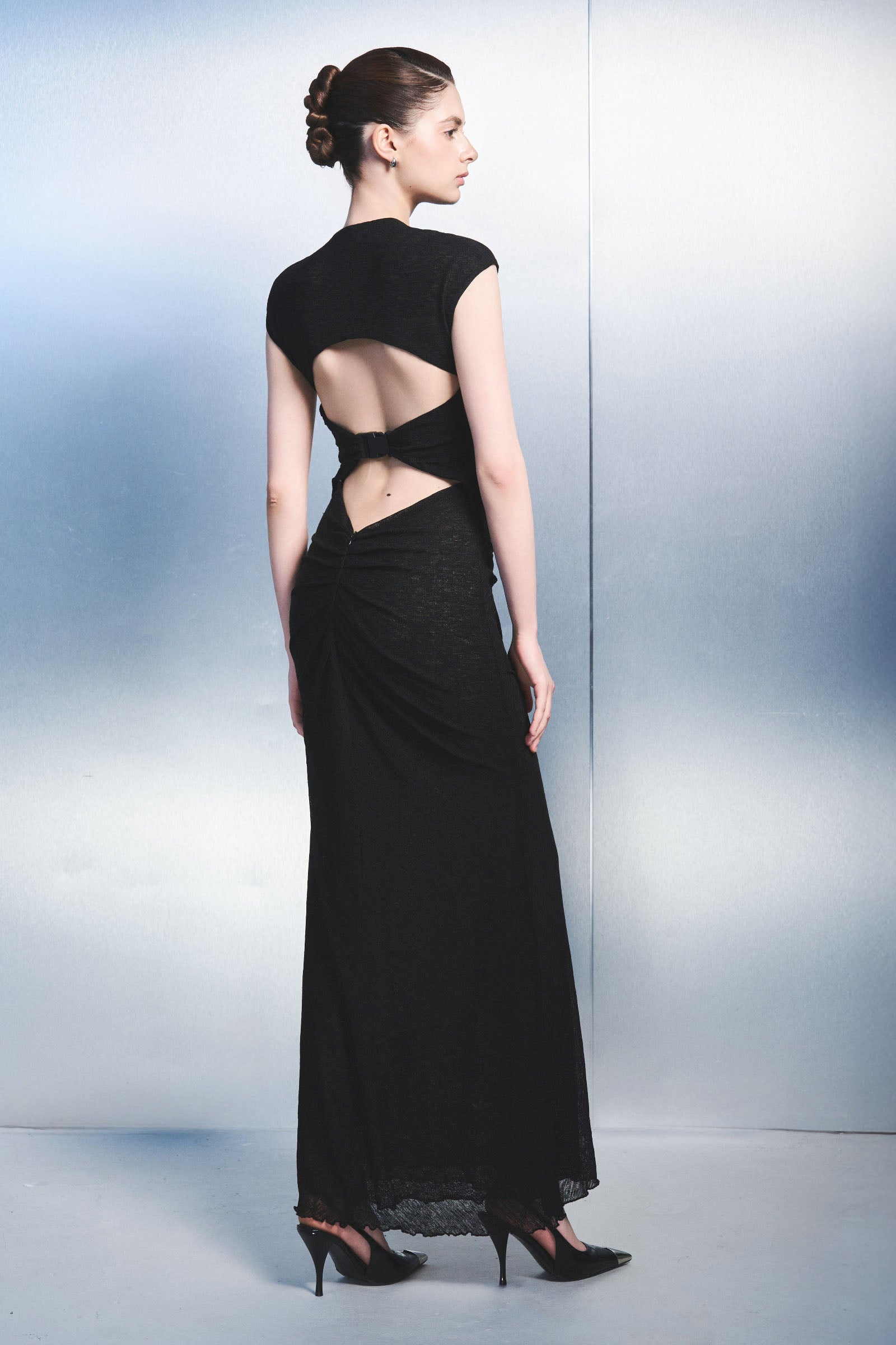 Noir V-Neck Maxi Dress