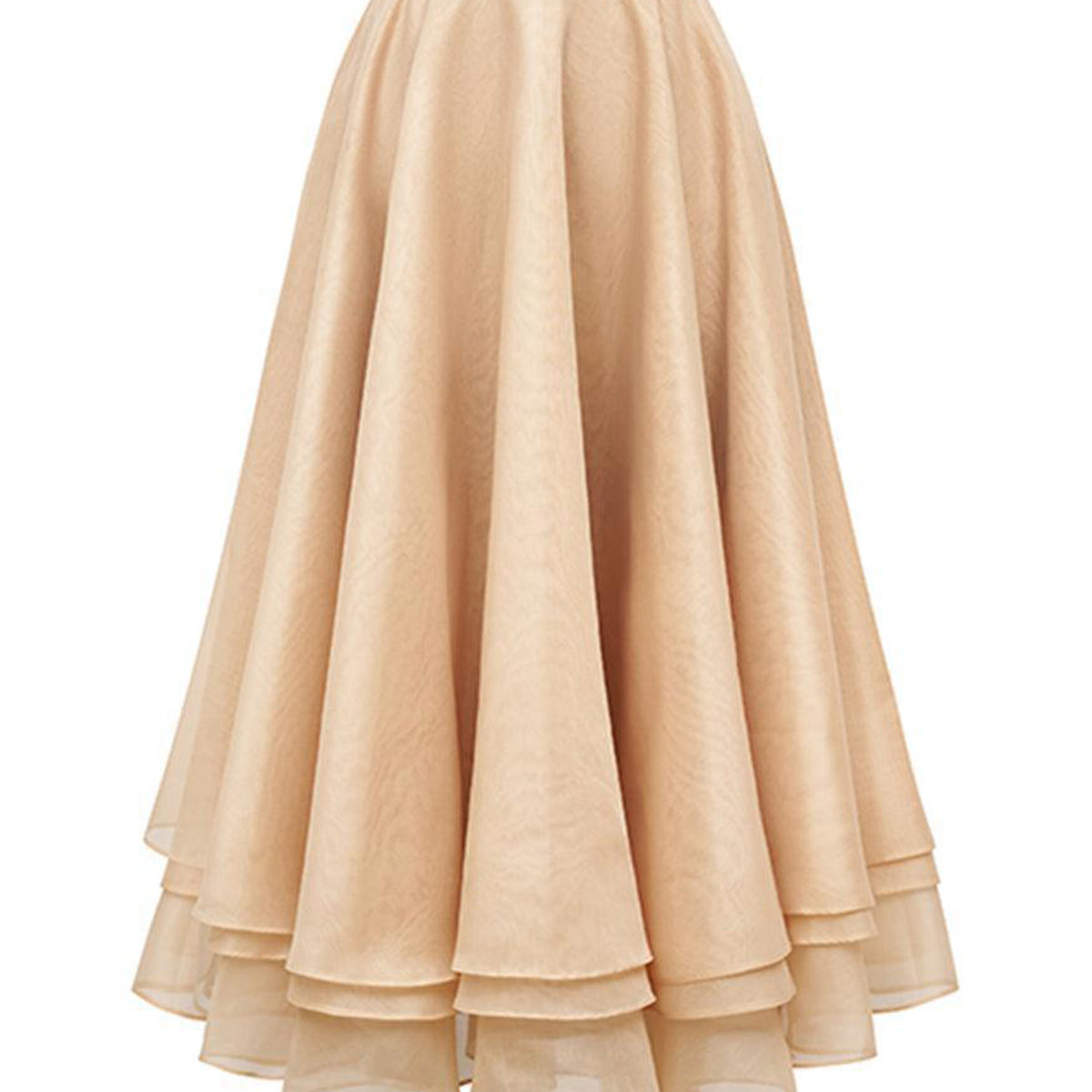 Jeanne Layered Draped Organdy Midi Skirt