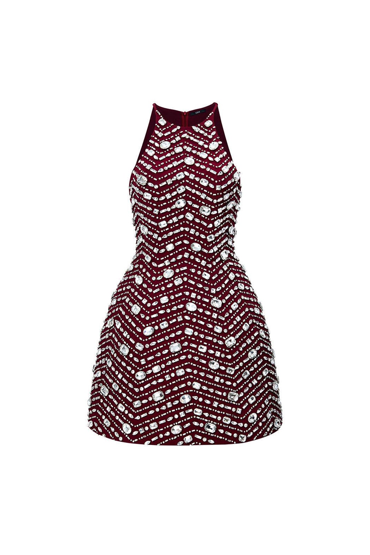 Joelle A-line Stone Crepe Mini Dress