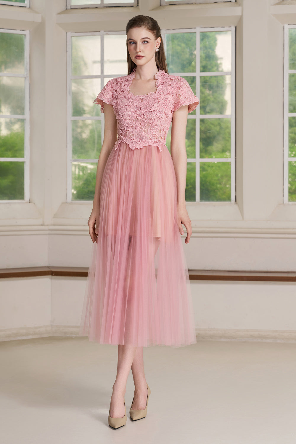 Niven Scallop Midi Dress
