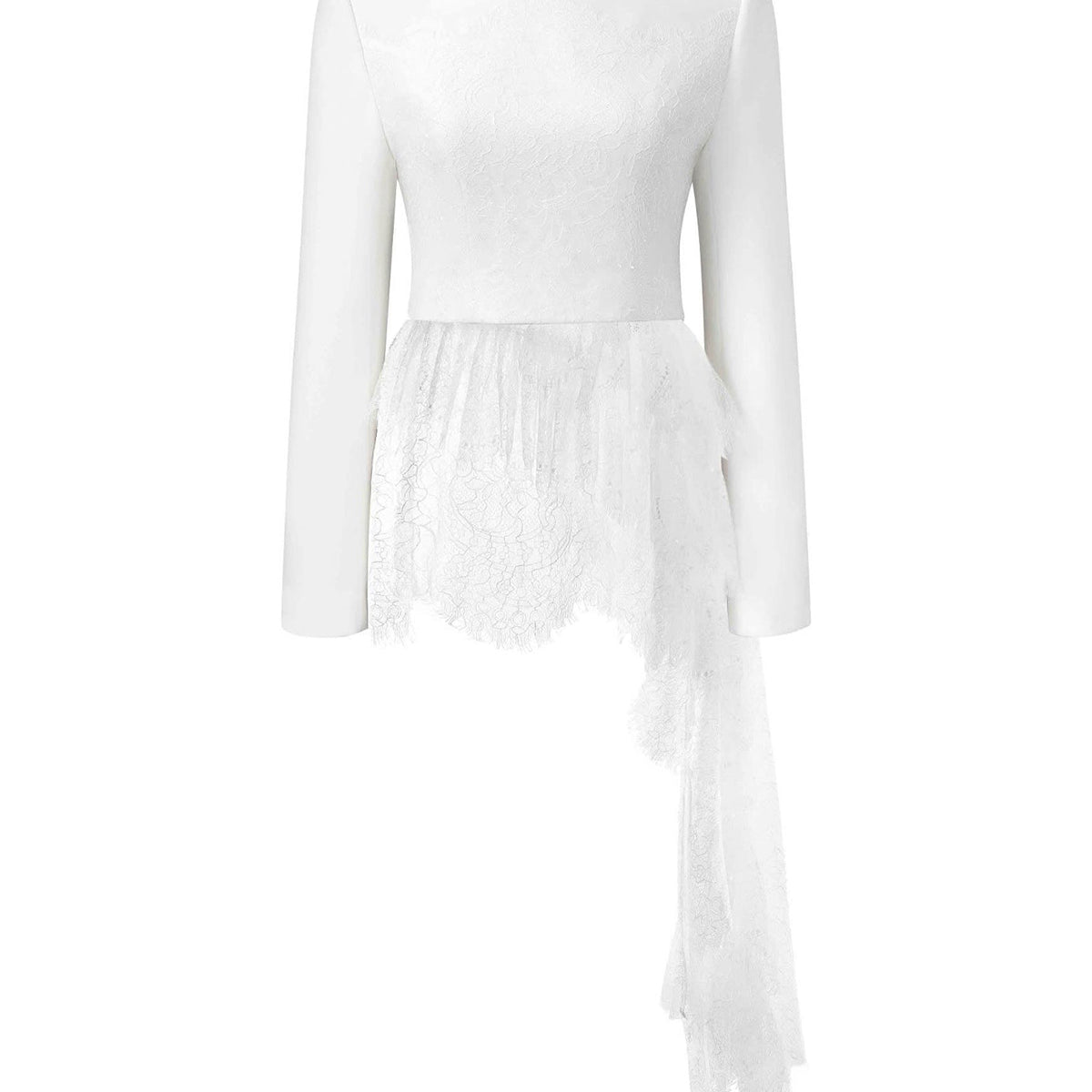 Mariin Asymmetric Jewel Neck Cotton Blend Top