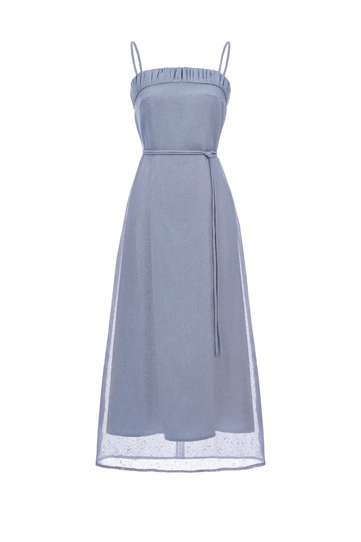 Nerina Square Neck Pleated Midi Dress