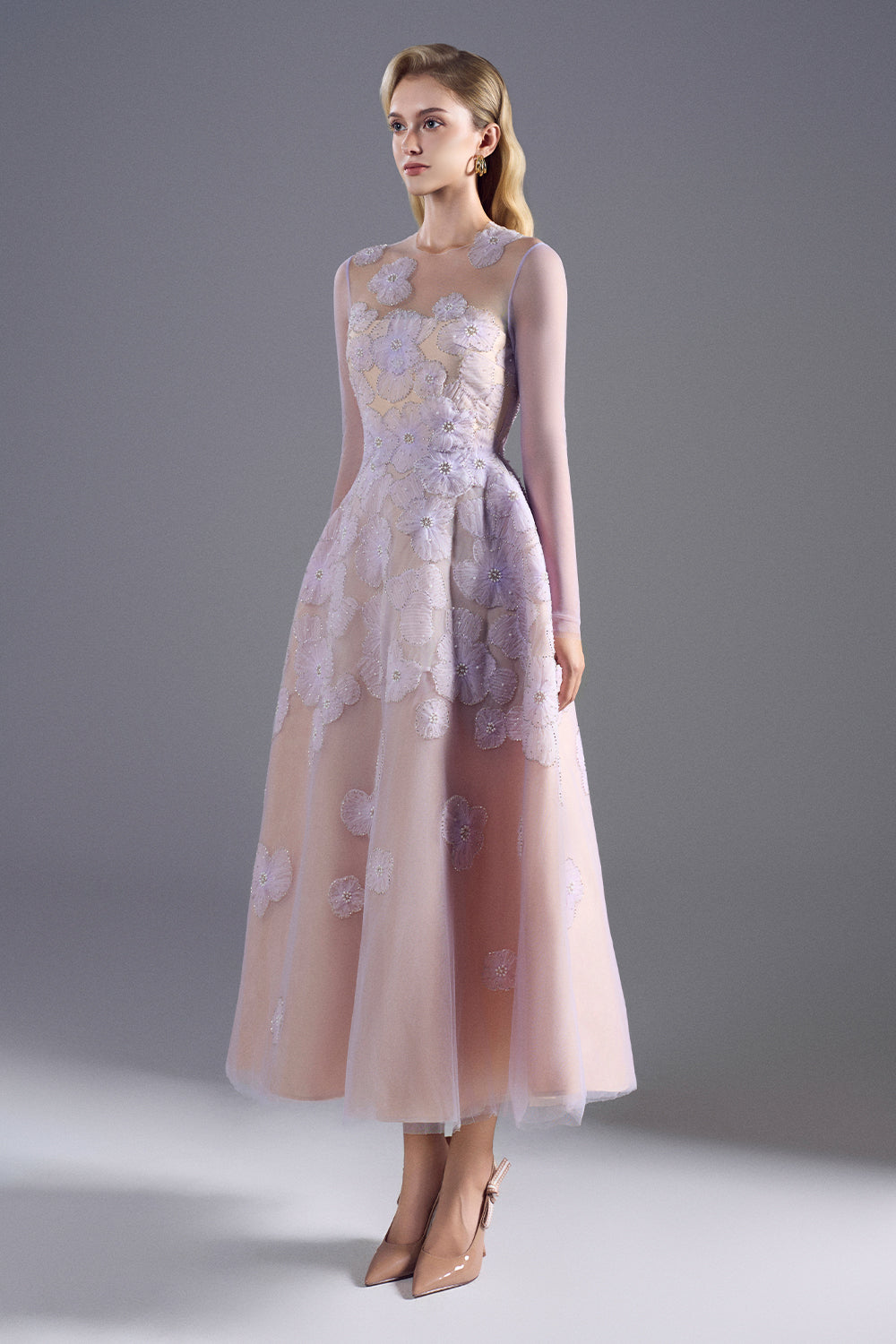 Cascade Illusion Midi Dress