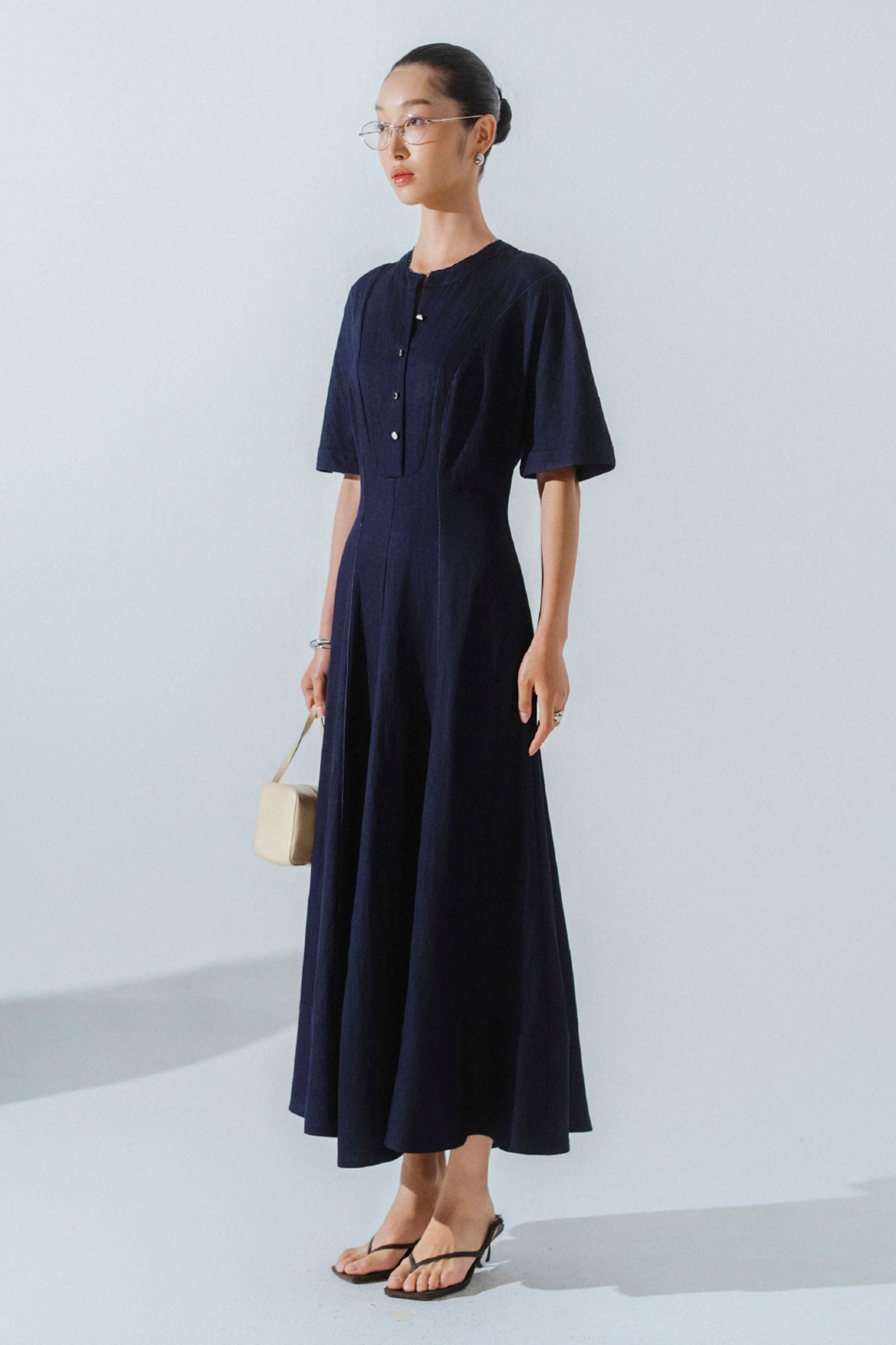 Aeris Round Neck Midi Dress