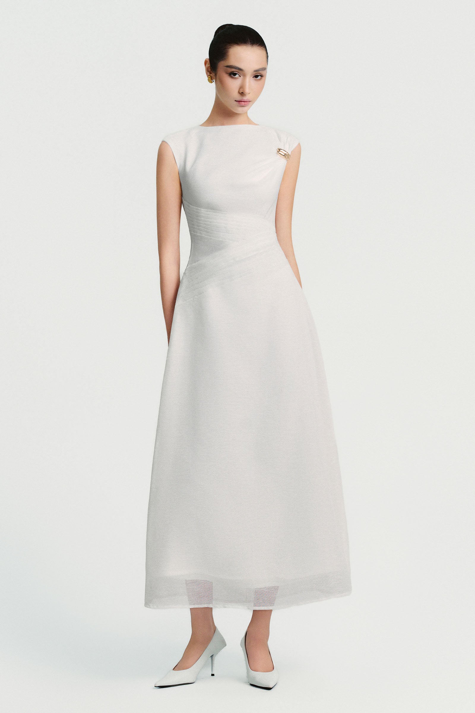 Zelda Boat Neck Midi Dress