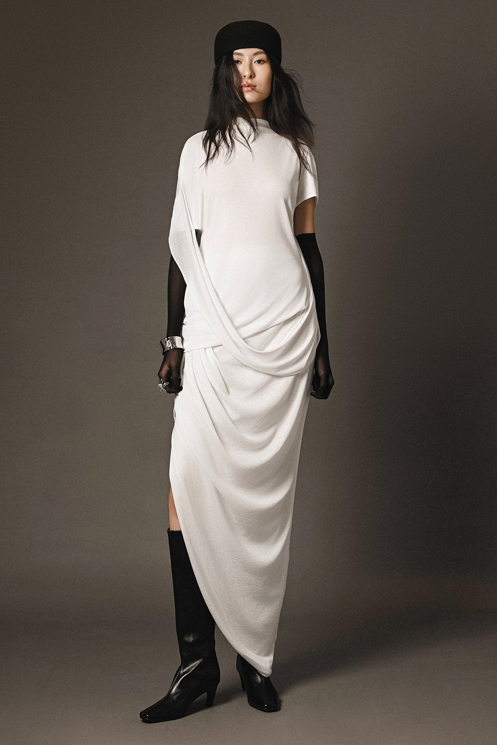 Luza High Neck Draped Top