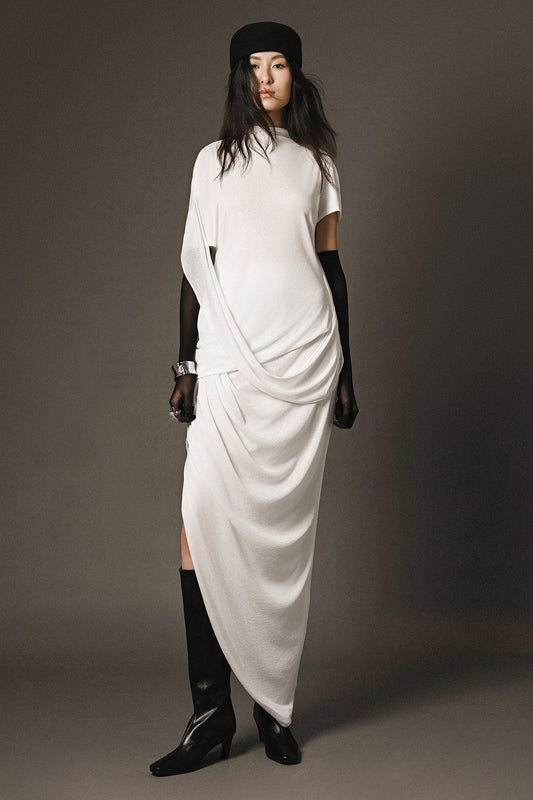 Luza High Neck Draped Top