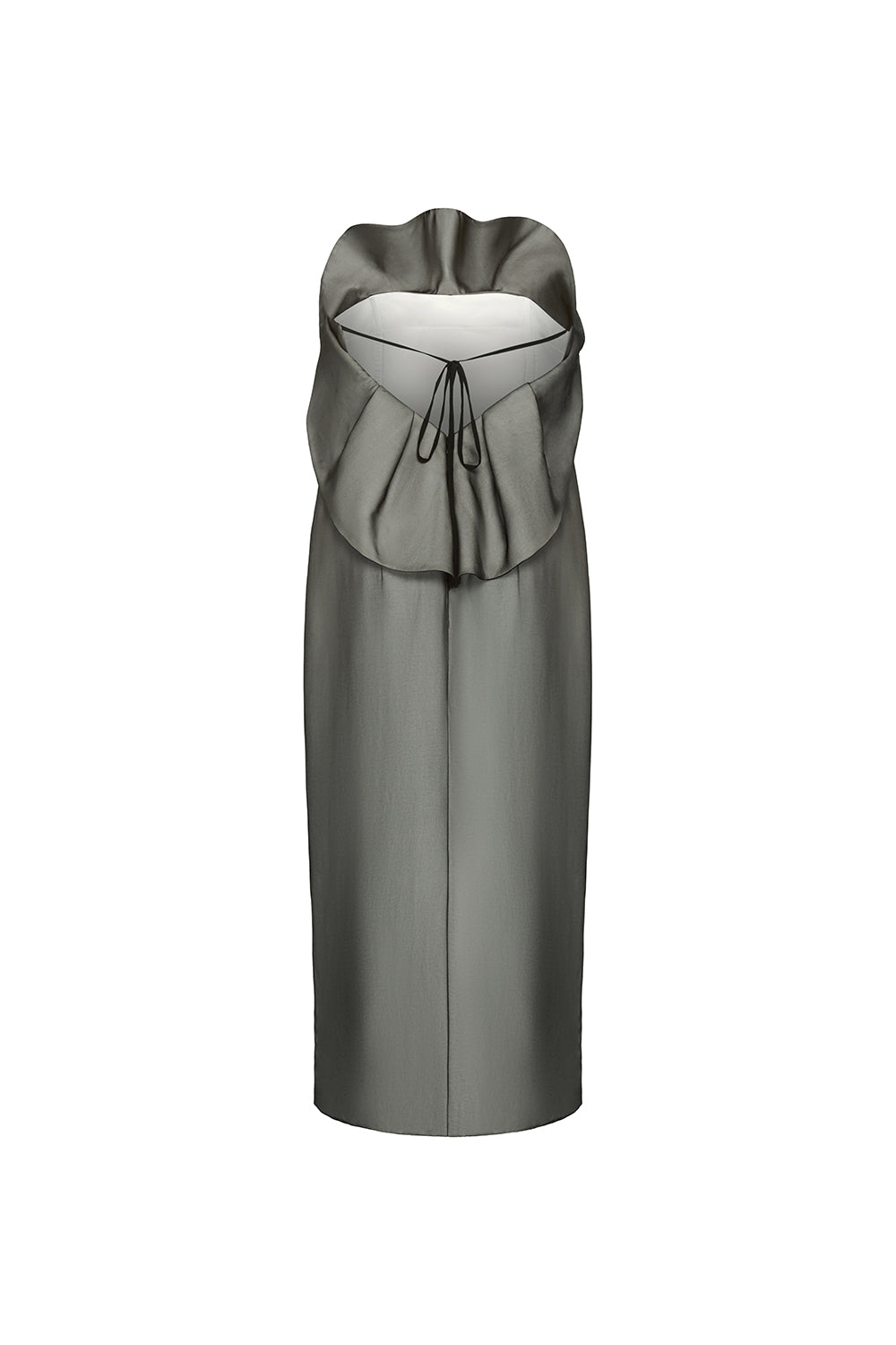 Owens Straight Ruffled Chiffon Midi Dress