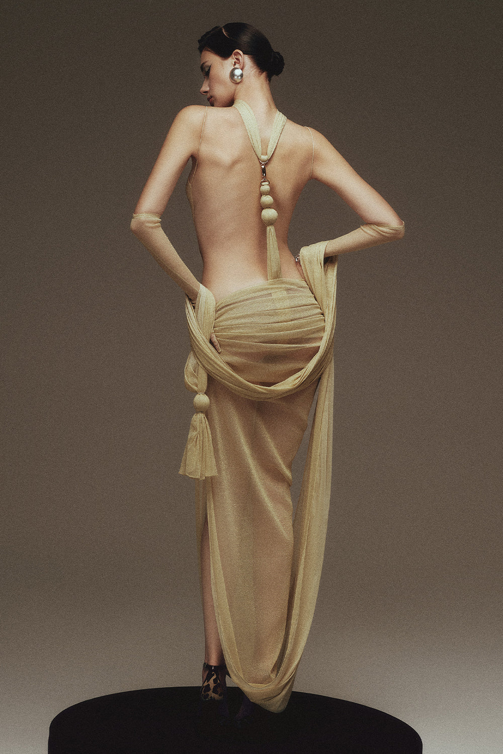 Salomé Scoop Neck Draped Maxi Dress