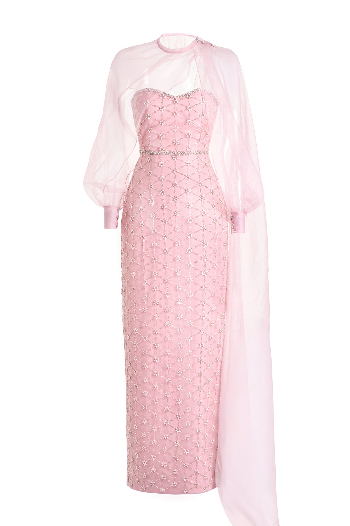 Oaklyn Sheath Bishop Sleeved Polyester Maxi Set