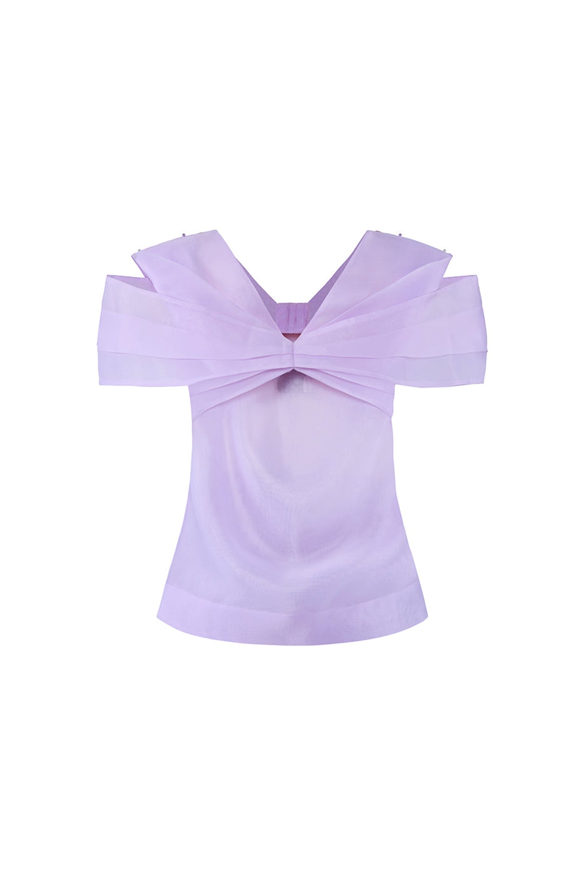 Primelle Straight V-Neck Organza Top