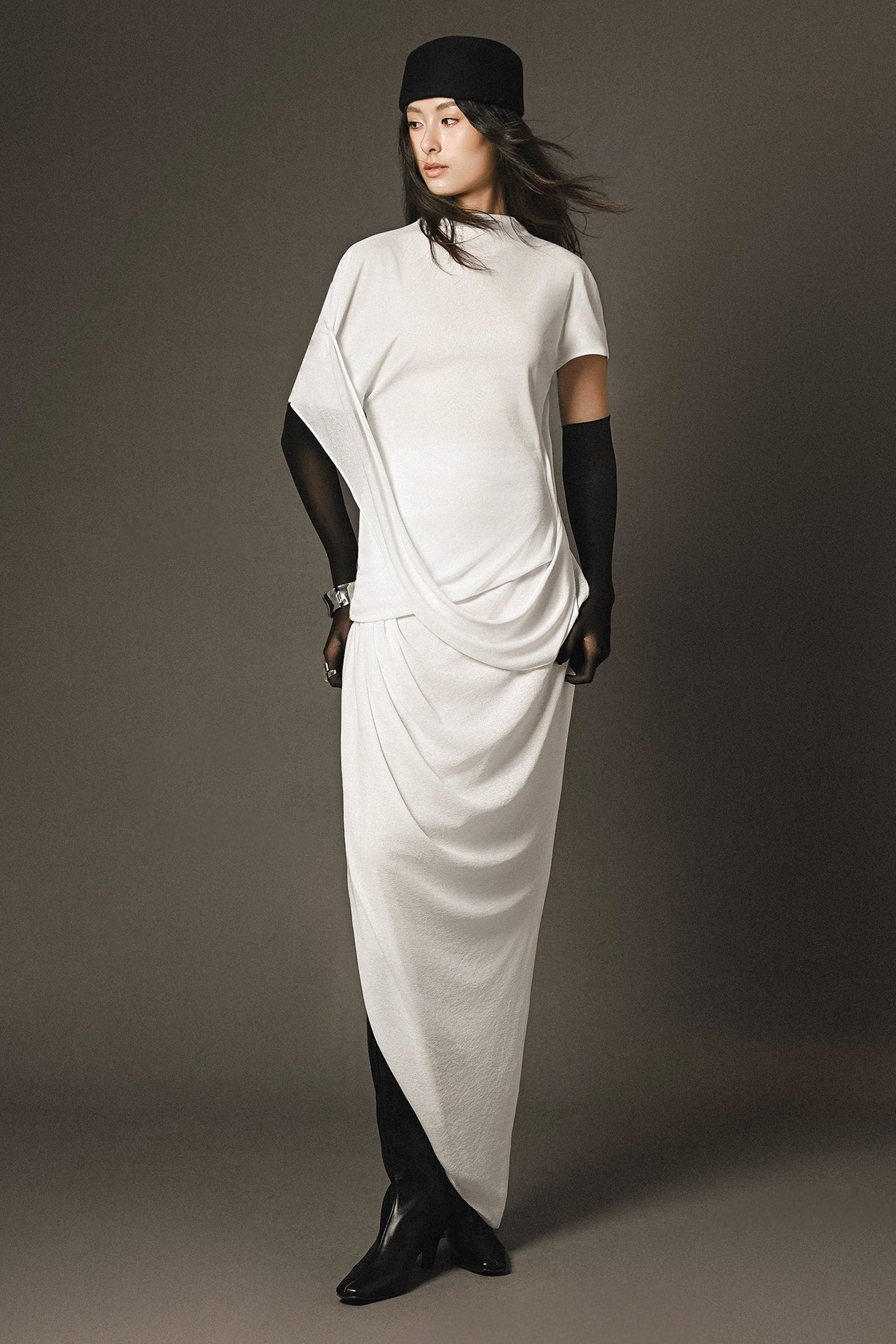 Luza High Neck Draped Top