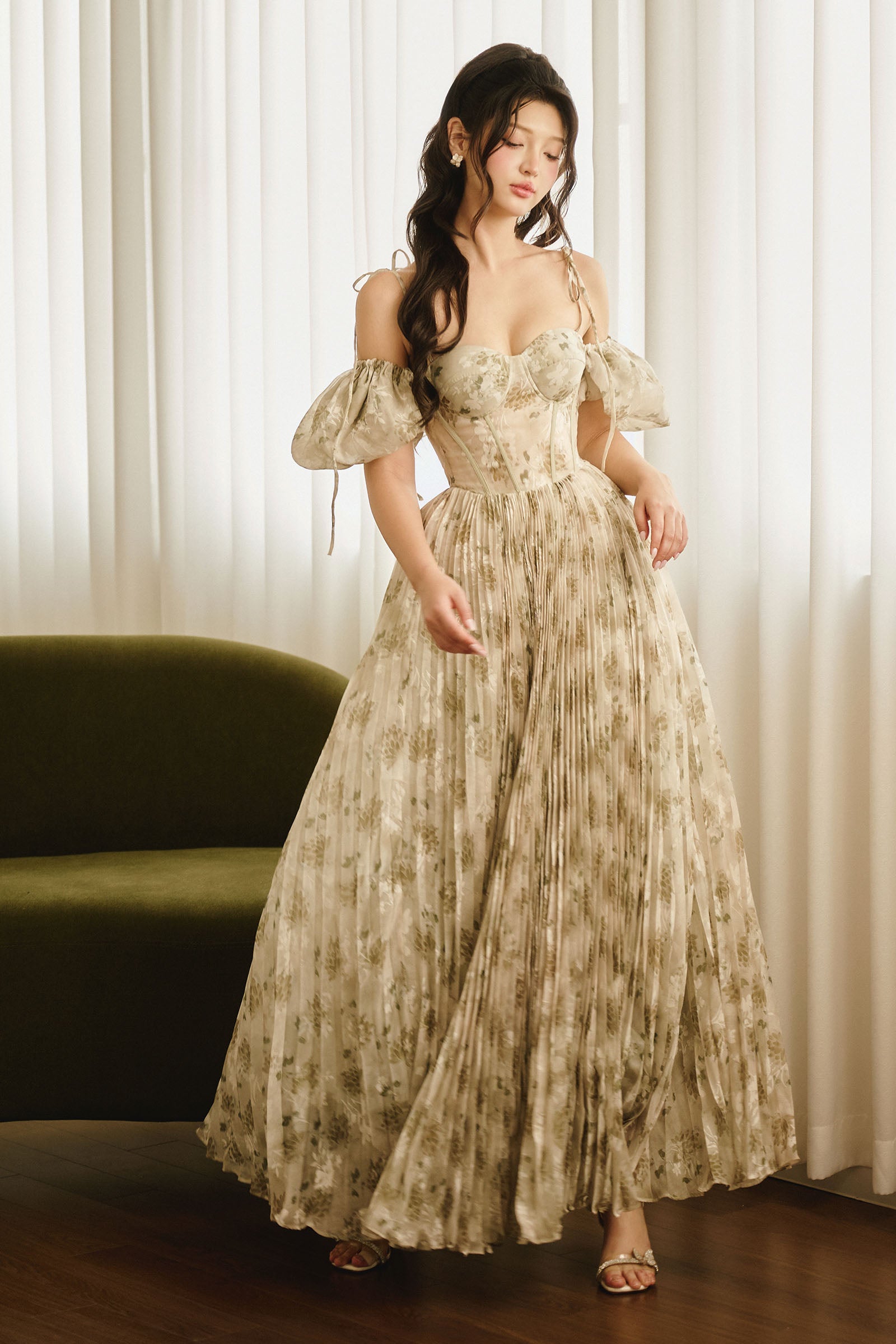 Tiana Pleated Maxi Dress