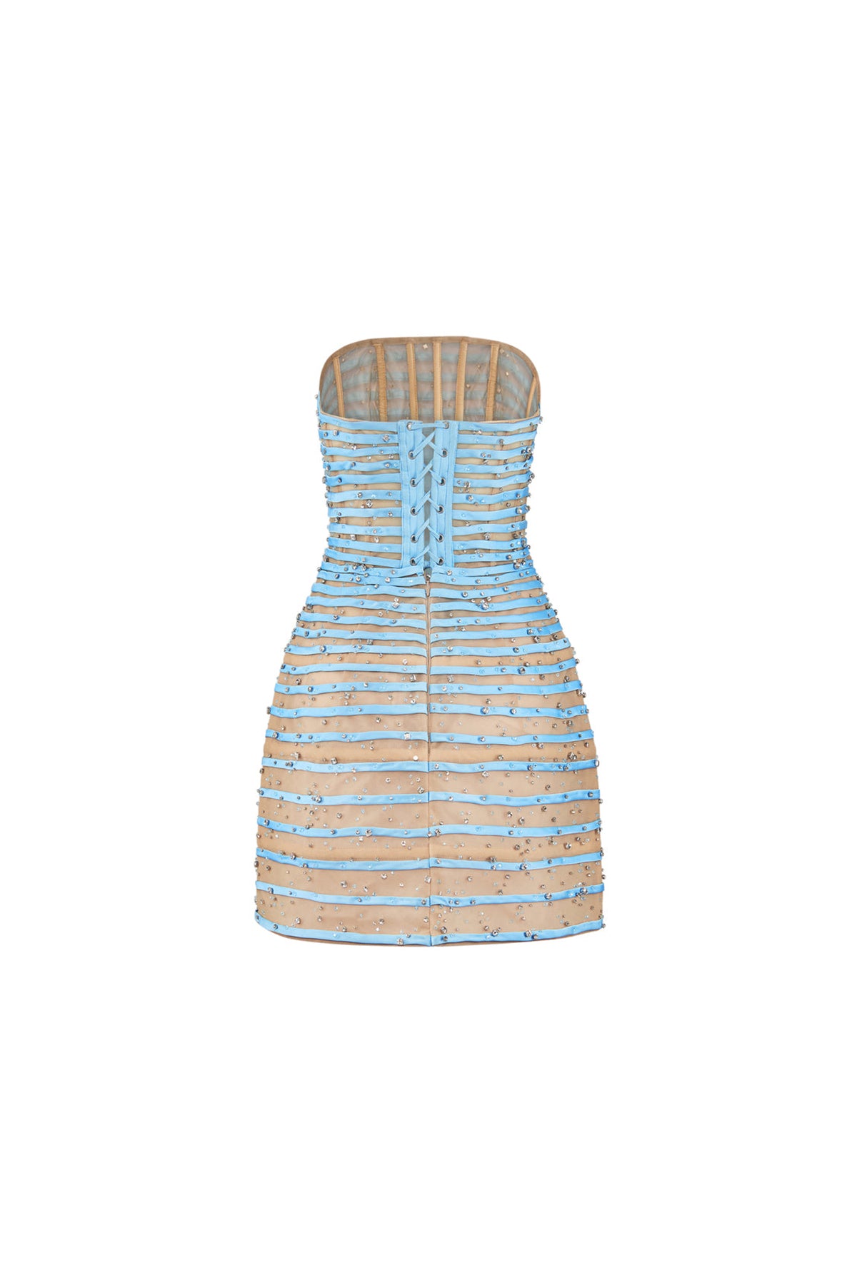 Ivara A-line Straight Across Neck Chiffon Mini Dress