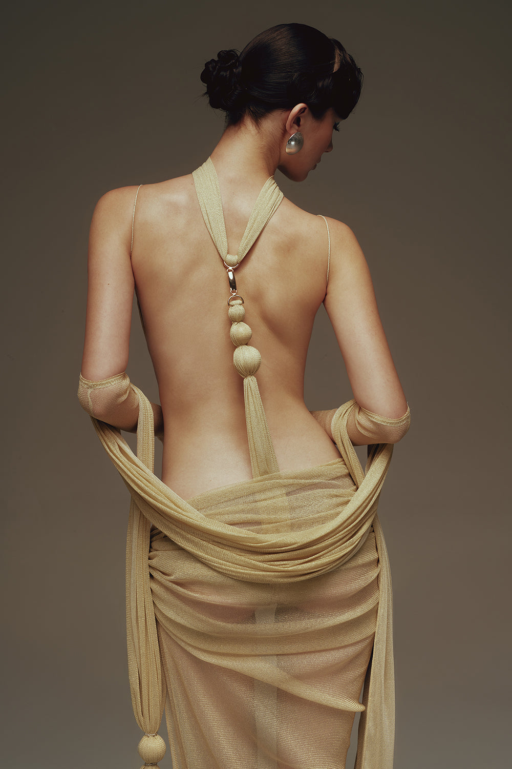 Salomé Scoop Neck Draped Maxi Dress