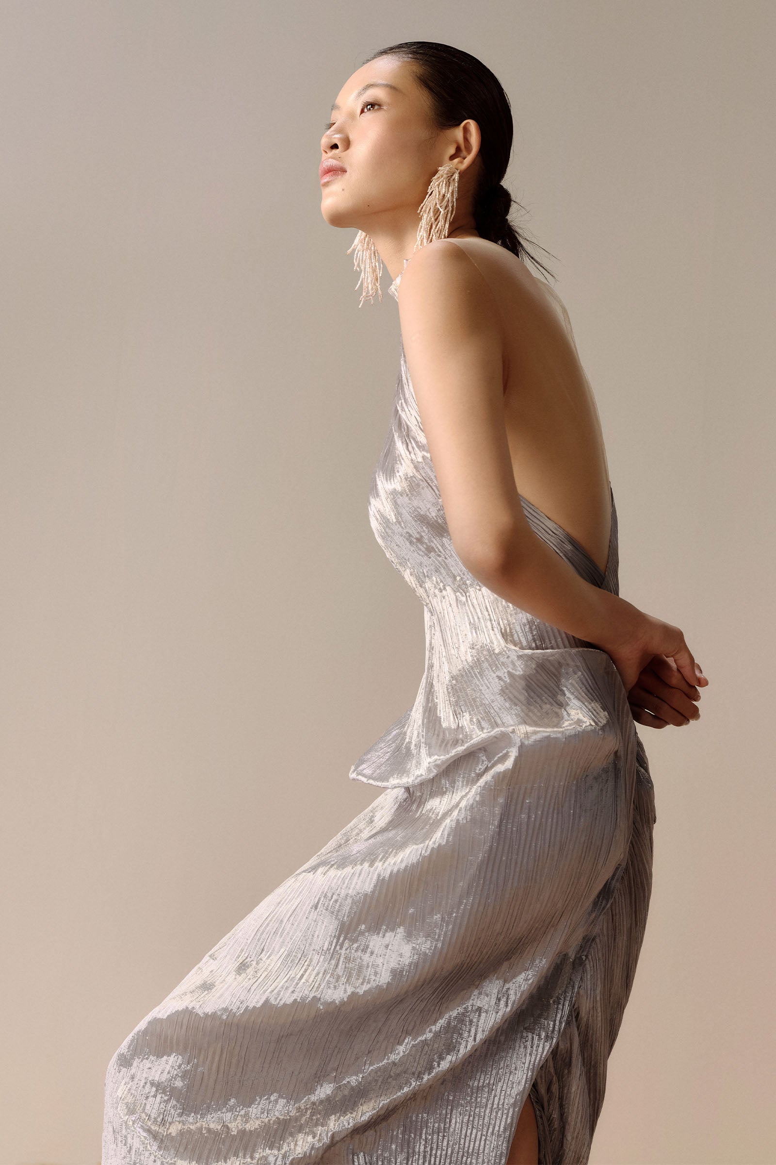 Valerie Asymmetric Neck Maxi Dress