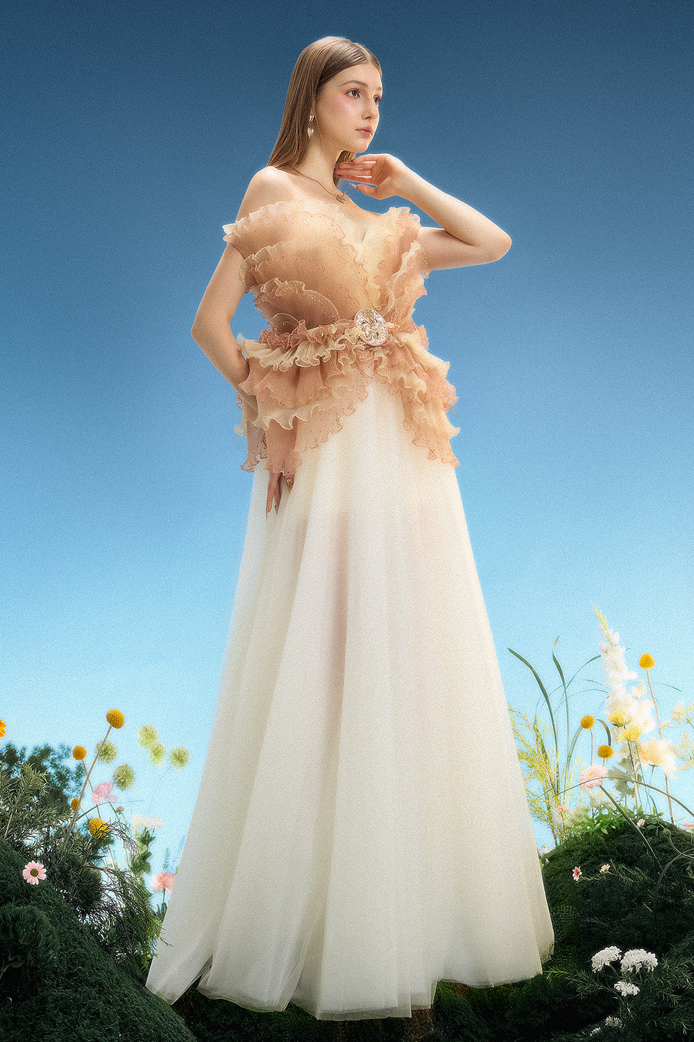 Sable Ruffle Maxi Dress
