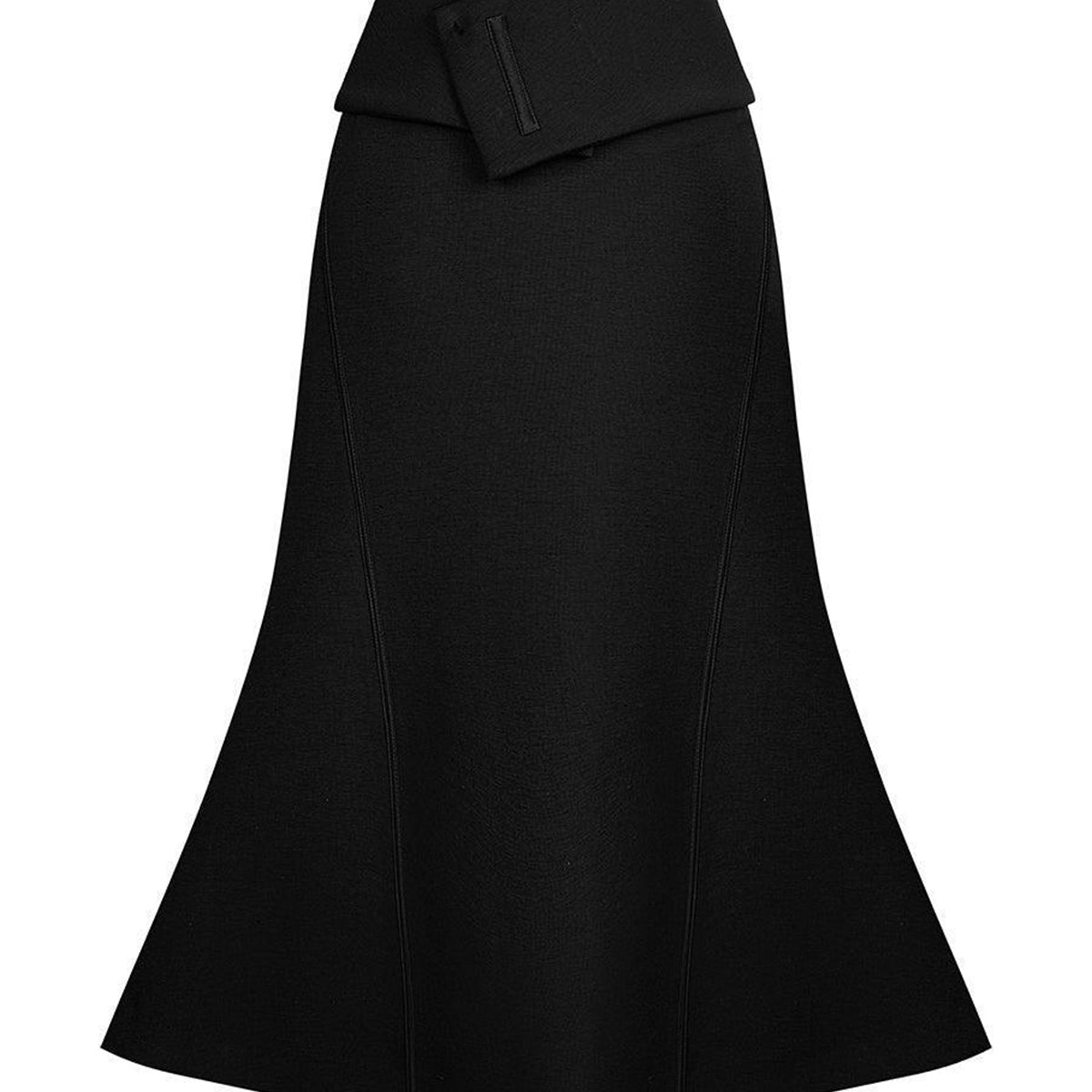 Narci Trumpet High Waist Cotton Blend Midi Skirt