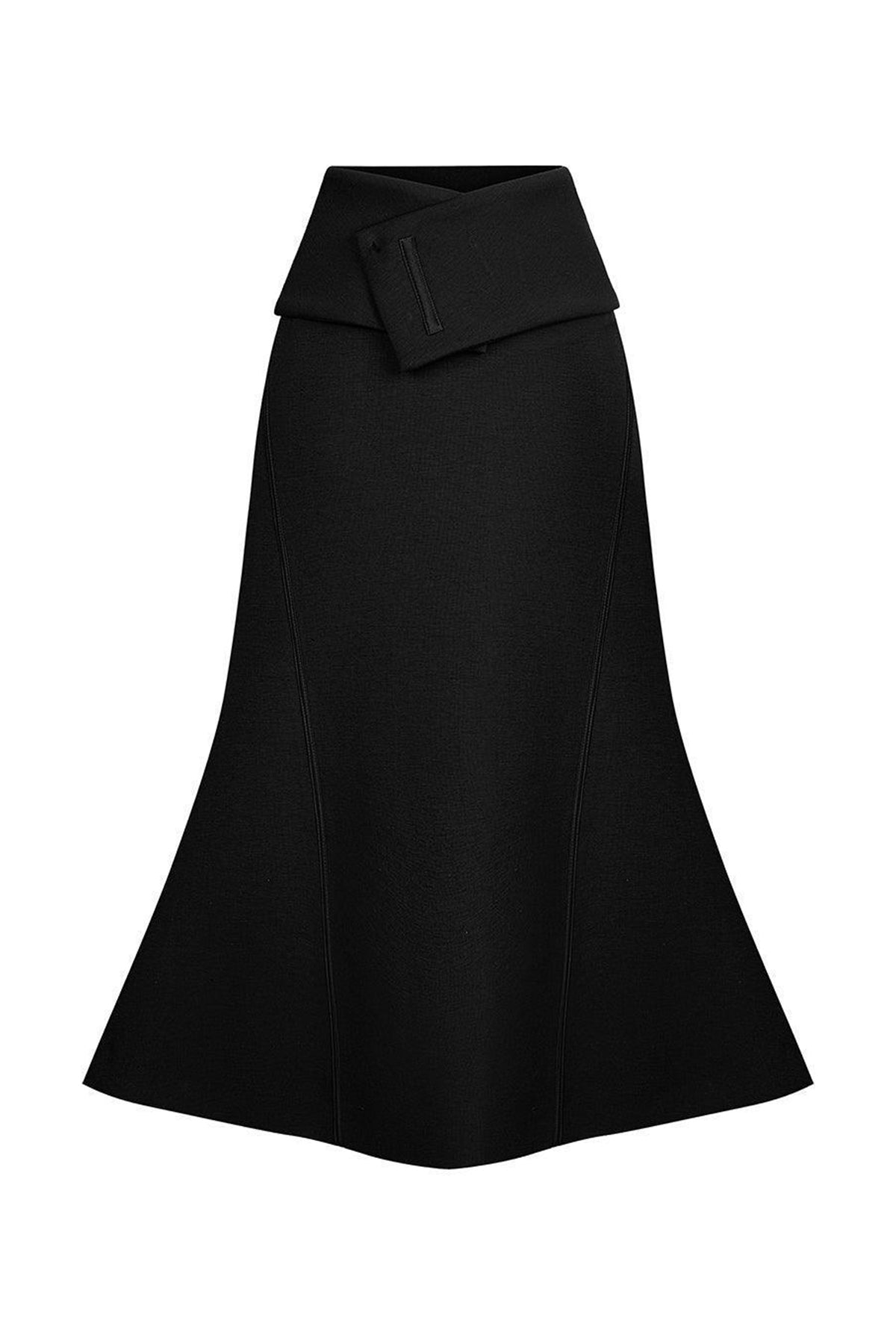 Narci Trumpet High Waist Cotton Blend Midi Skirt